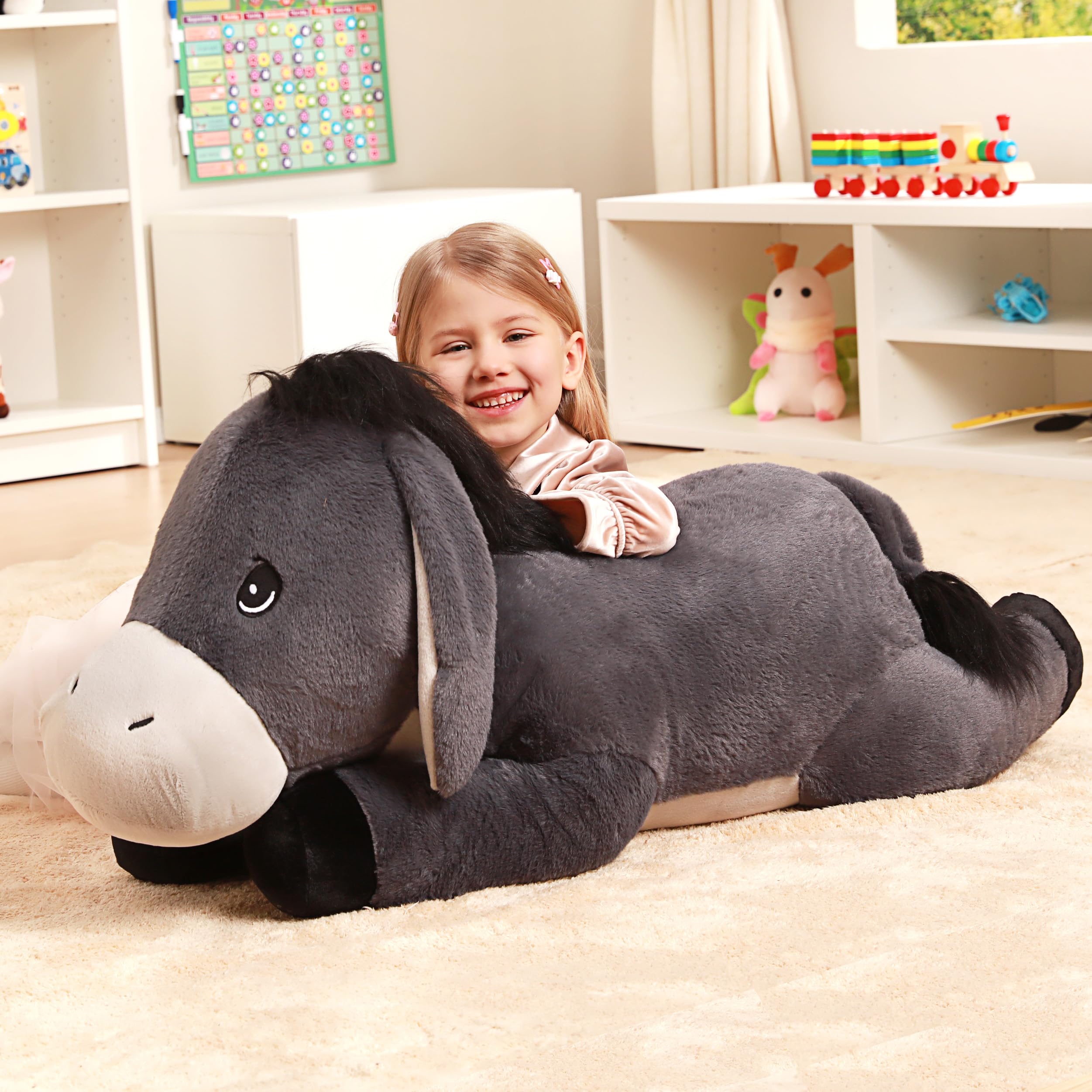 IKASA Animal de peluche gigante de 33 pulgadas, súper suave, sin cremallera