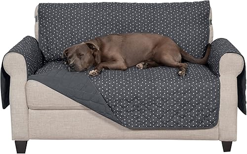Furhaven - Funda para muebles de sala de estar para perros y gatos, protector reversible con estampado de patas, resistente al agua, lavable, color