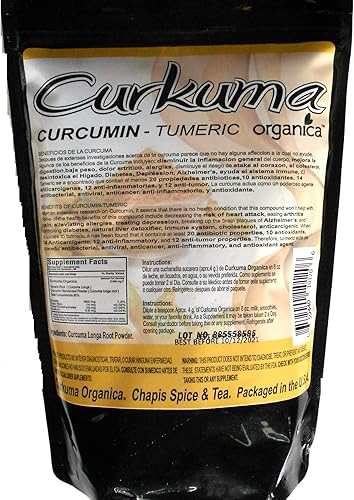 Miniatura 1 de Polvo de raíz tumerico orgánico 100% puro (Curcuma Organica) wt.14 oz