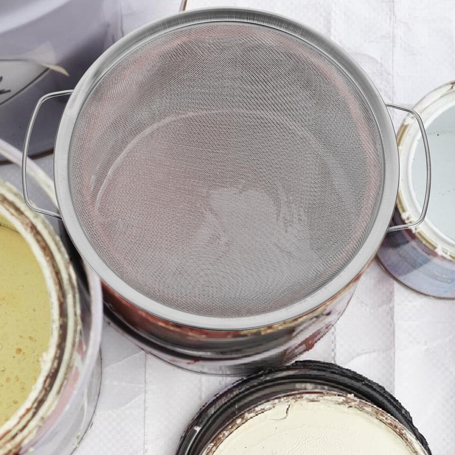 Filtro Vernice Riutilizzabile in Acciaio Inox con Rete Fine Mesh per Pittura Murale e Spruzzatura Auto Previene Intasamenti e Impurità Strumento Efficiente per Migliorare la Resa