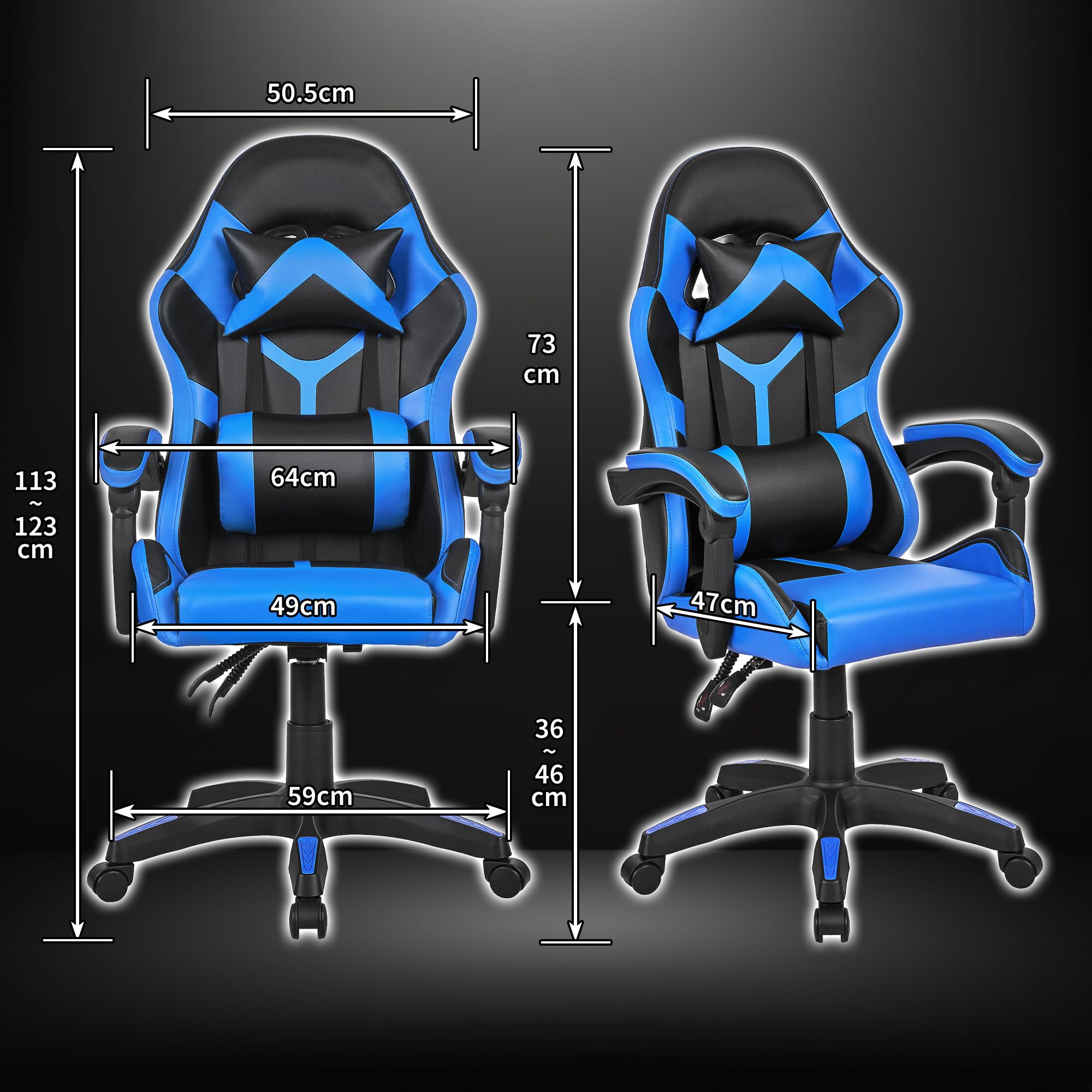 【送料無料】フルフラット★デスクチェア★ゲーミングチェア★ブルー Amazon.co.jp: VECELO ゲーミングチェア gaming chair デスクチェア