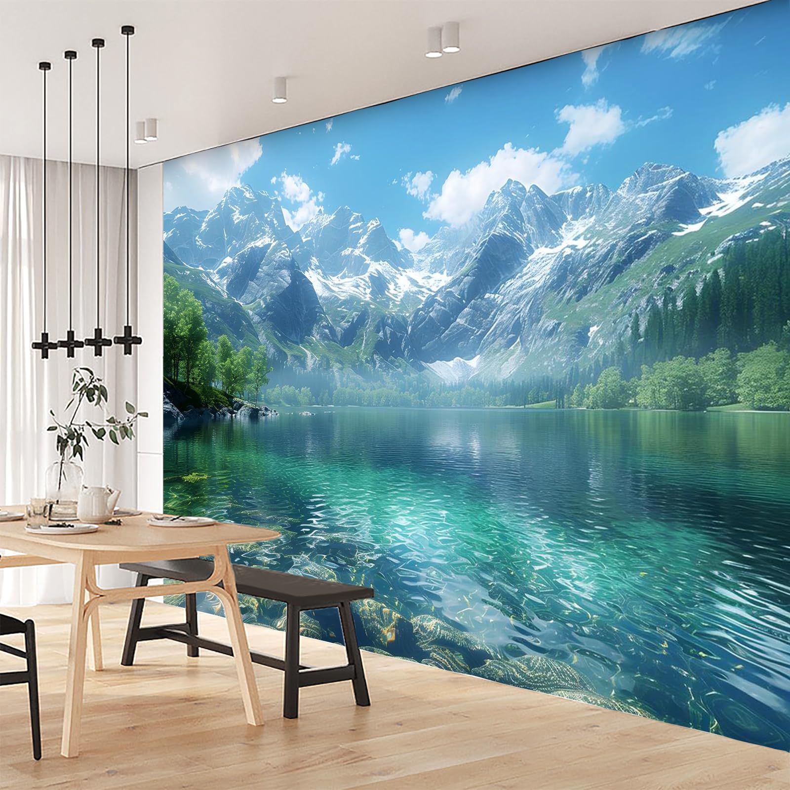 Fototapete Schneebedeckte Berge Vliestapete Wandbild 400x280cm
