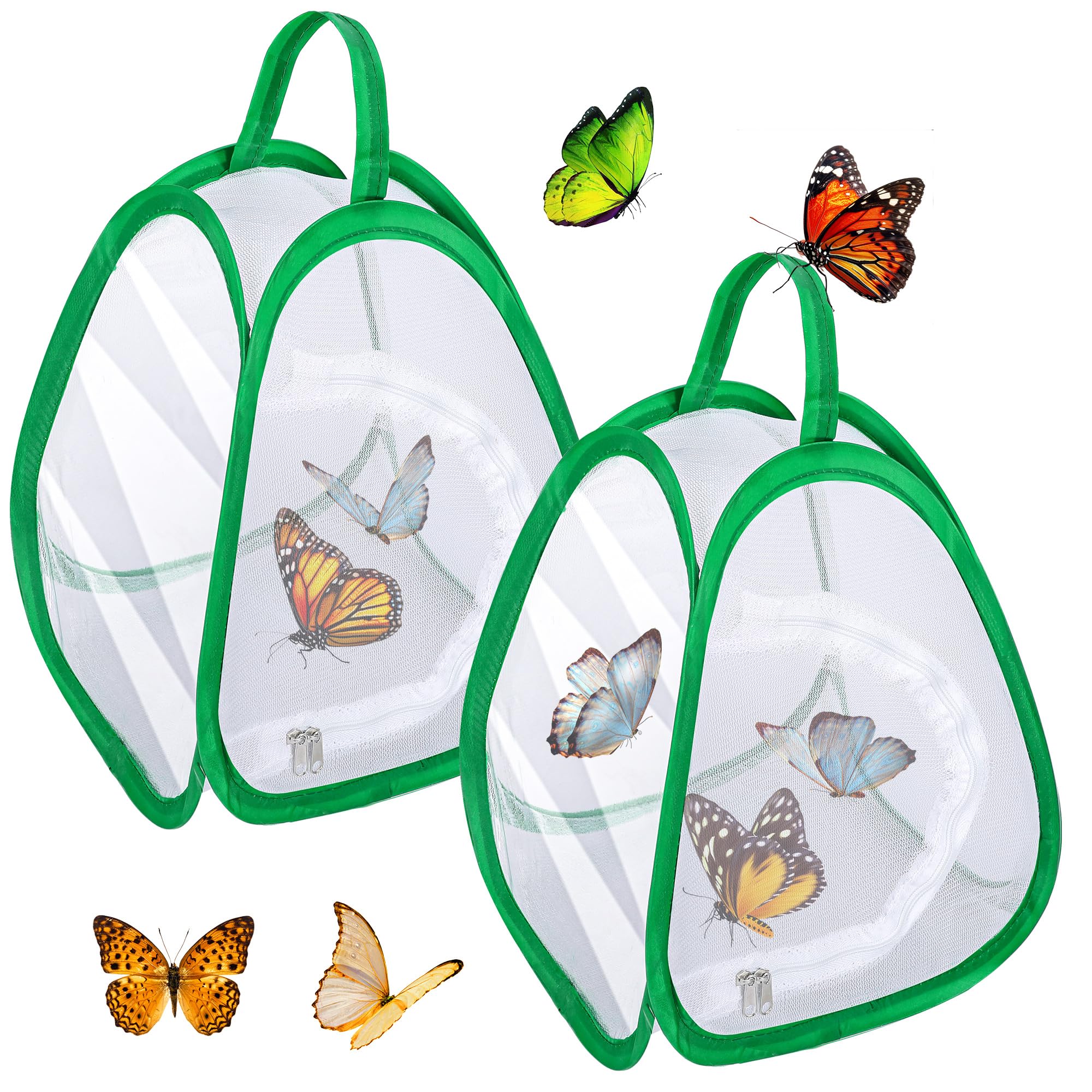 2 Pcs Mini Butterfly Habitat Cage- 10 x 8.8 x 8 Inch