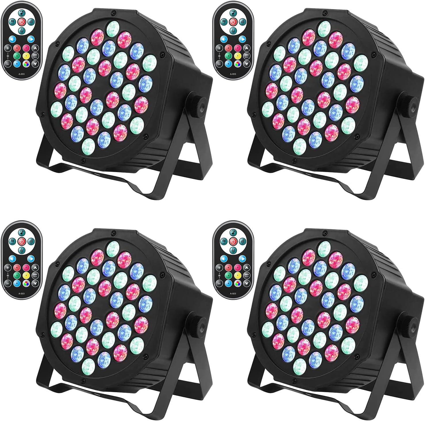4PCS 36 LED Stage Lights, UKing RGB 72W LED Par Can Light with ound ...