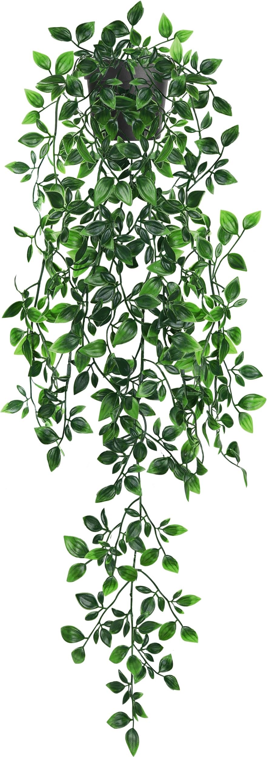 Der Rose Fake Hanging Plant with Lifelike Mandala Leaves, Ready-to-Display