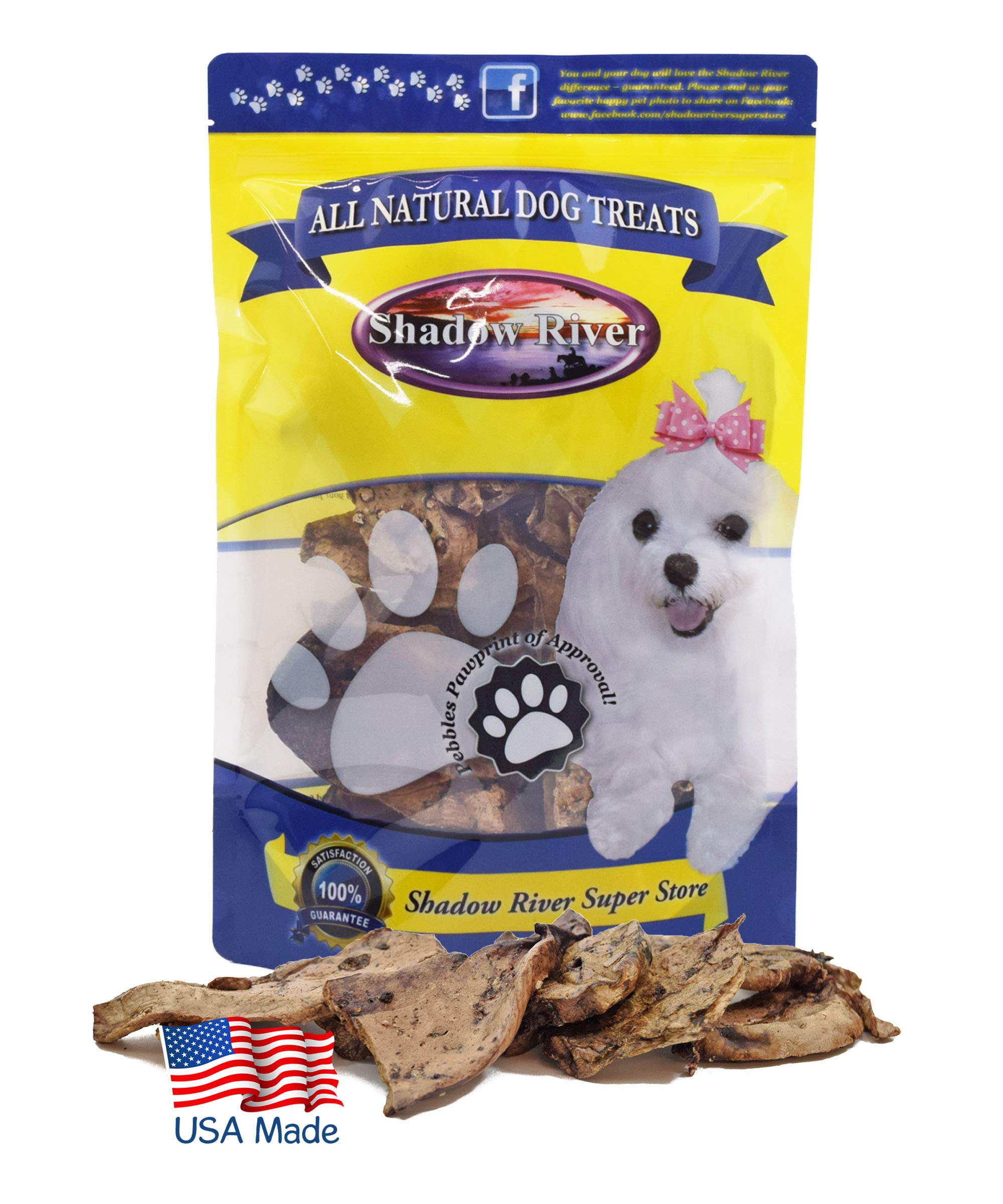 Shadow River Lamb Choppies 100% Dried Lamb Lung Dog Treats Crunchies Made in USA - Thin & Crispy - Premium Slow Roasted All Natural Treat for X-Small to Medium Dogs or Puppies - 8 oz Bag