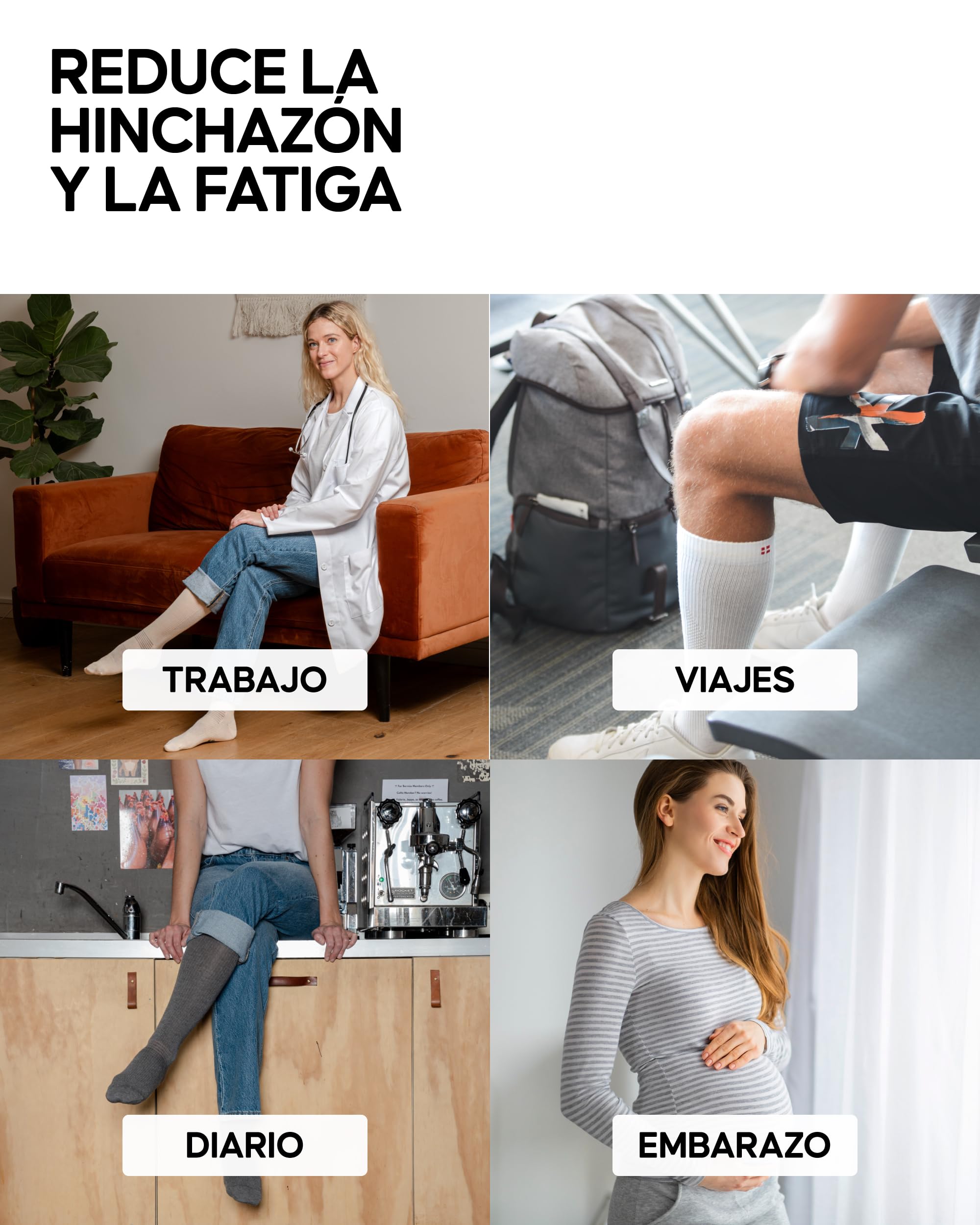 DANISH ENDURANCE Calcetines de Compresión Algodón Orgánico, Mujer y Hombre, Deporte, Recuperación, 1 y 3 Pack