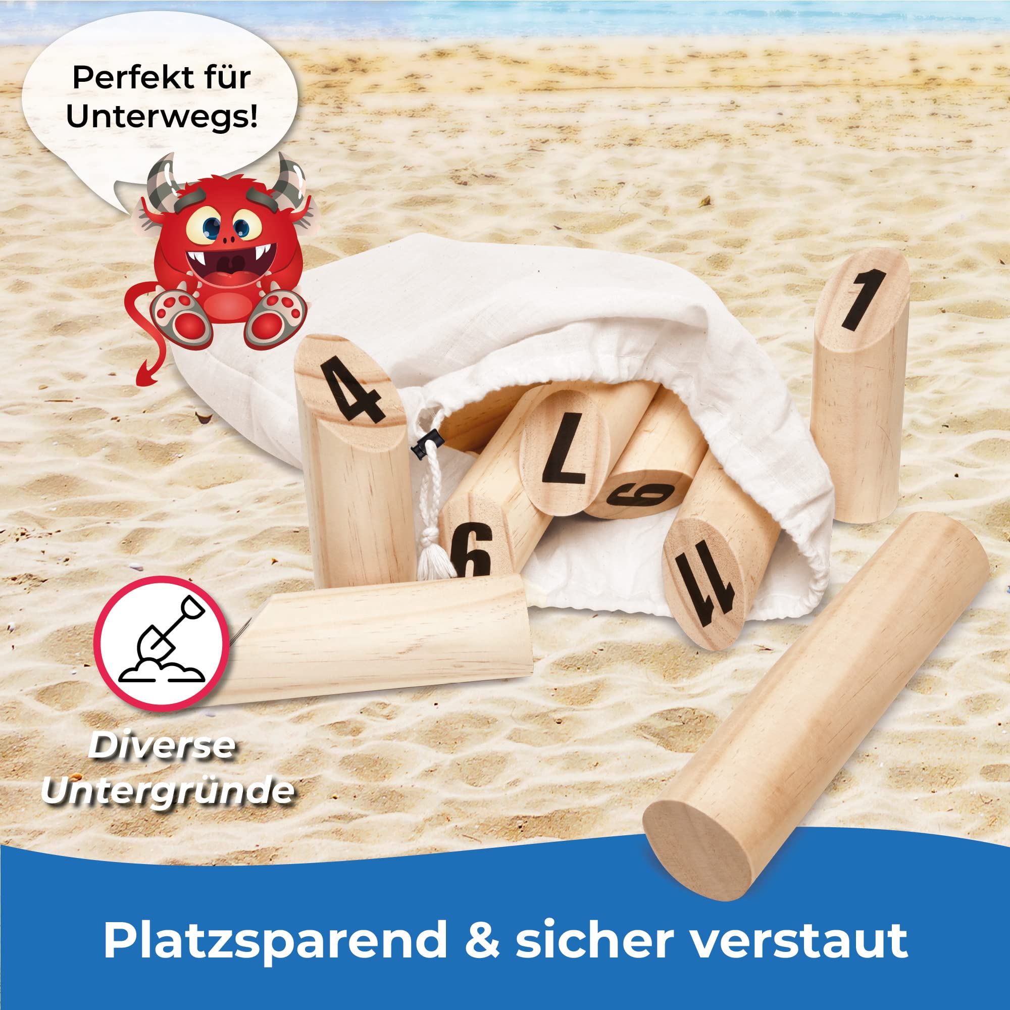 Toyfel Tölky Indoor & Outdoor Wurfspiel aus Finnland – Schweden Schach aus FSC® Holz – Lustiges Holzwurfspiel Garten Outdoor Spielzeug für Kinder & Erwachsene