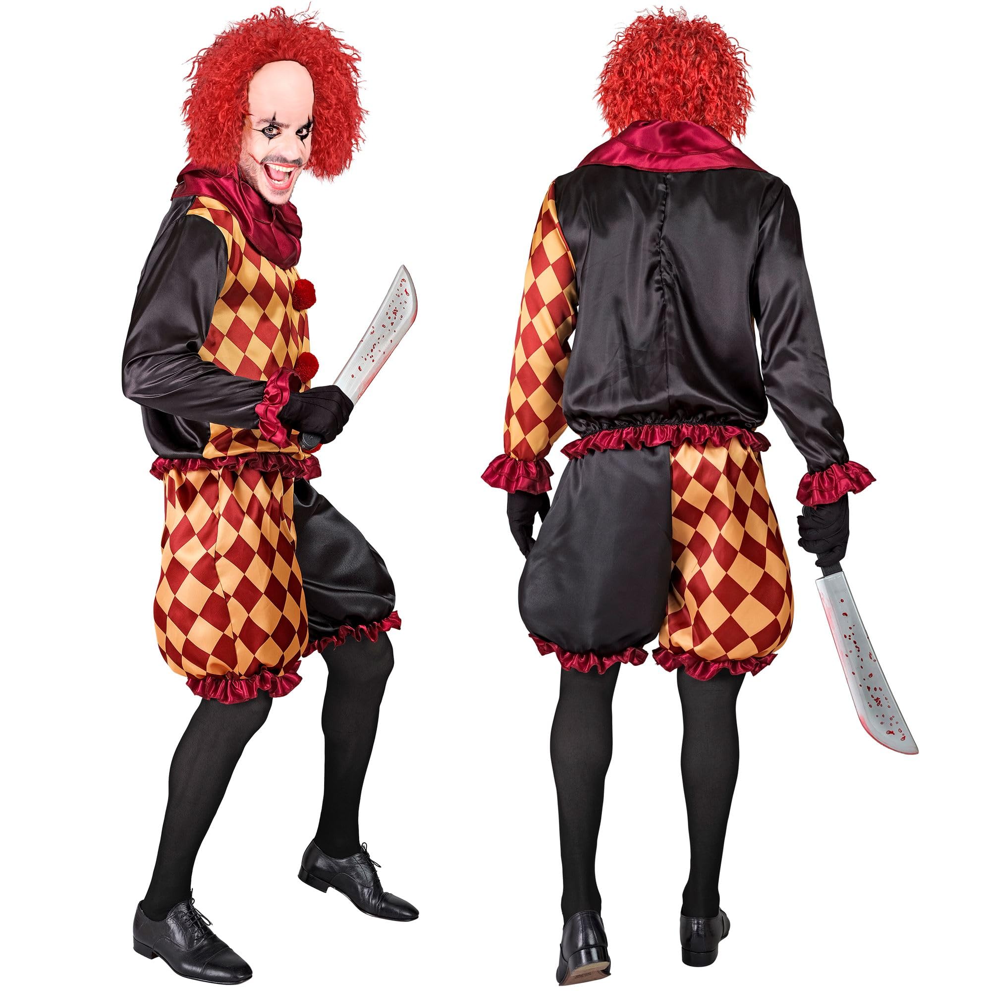 W WIDMANN MILANO Party Fashion - Horror Clown Psychopath Killer Halloween Fancy Dress Costume, Multicoloured, XXL - Image 3