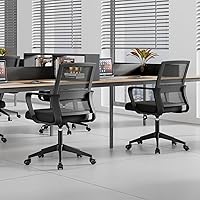 Vista 2 de SUKIDA Mesh Office Chair, Ergonomic Desk Chair with Upholstery, Executive Chair with Armrests, Task Chair Height-Adjustable Computer Chair, Black