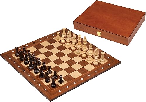 Philos Juego de ajedrez de madera de torneo con tablero de 19.7 in y piezas de madera en caja de almacenamiento de madera (3.543 in King)