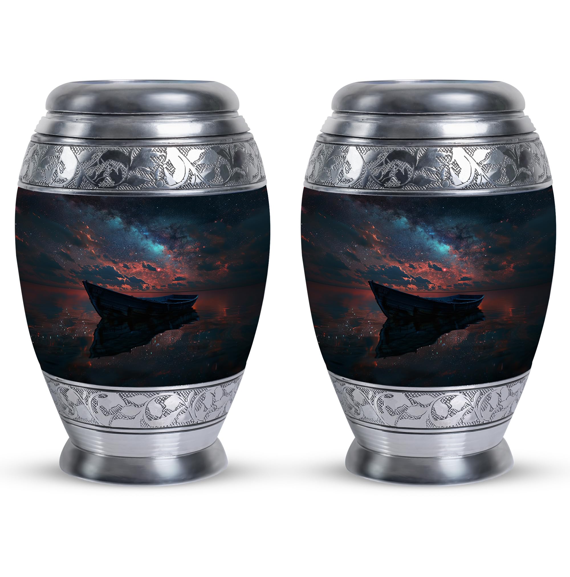 YATHABHISA Urn Keepsakes for Ashes, Small Keepsake Urns for Ashes, Cremation Keepsake Funeral Urn for Ashes, Decorative Urn 3''_Teal | Boat Urn | urn Small, Set of 2 โ image 1