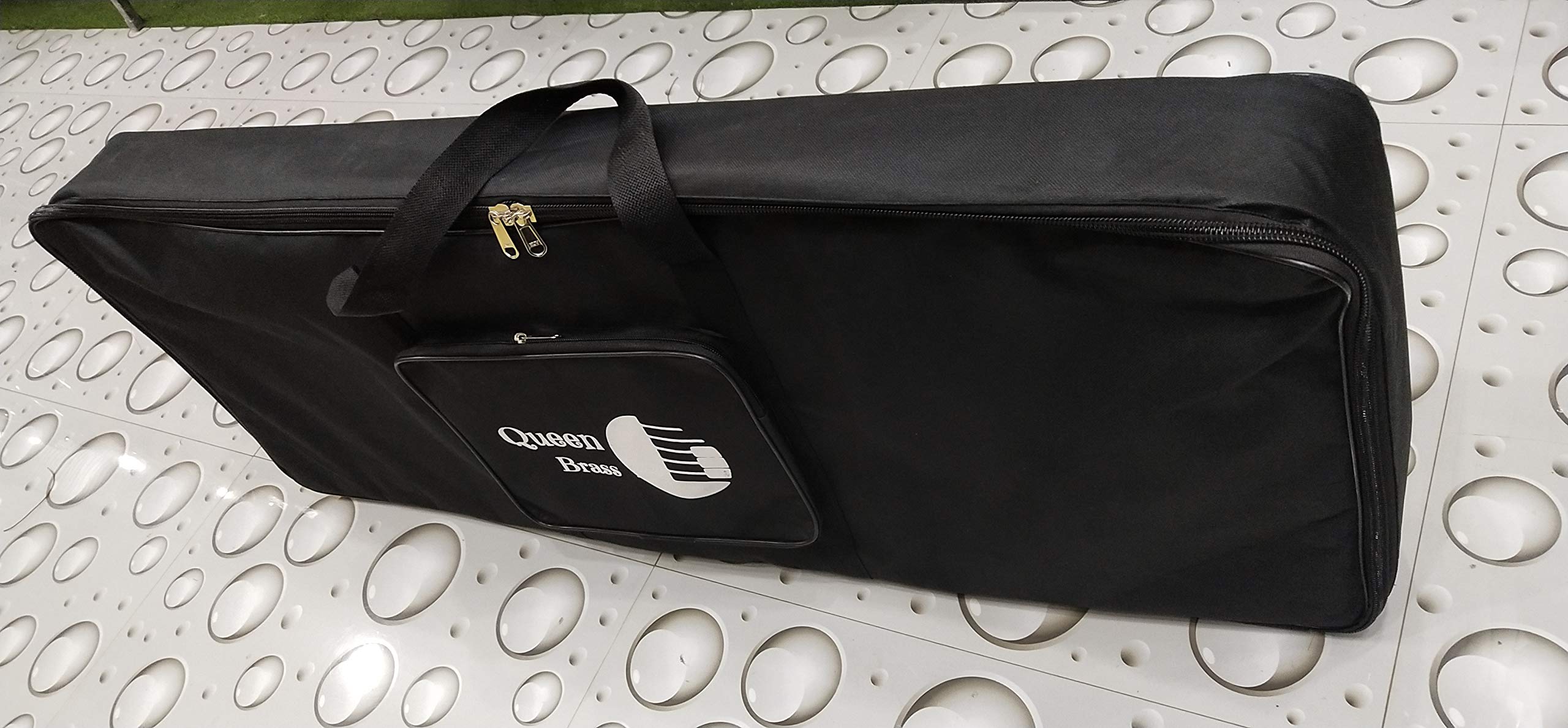 Sai Musical 61 Keys Keyboards Piano Bag Cover Backpack with Thick Foam Padding for Extra Safety (Black/Magenta)-image-27