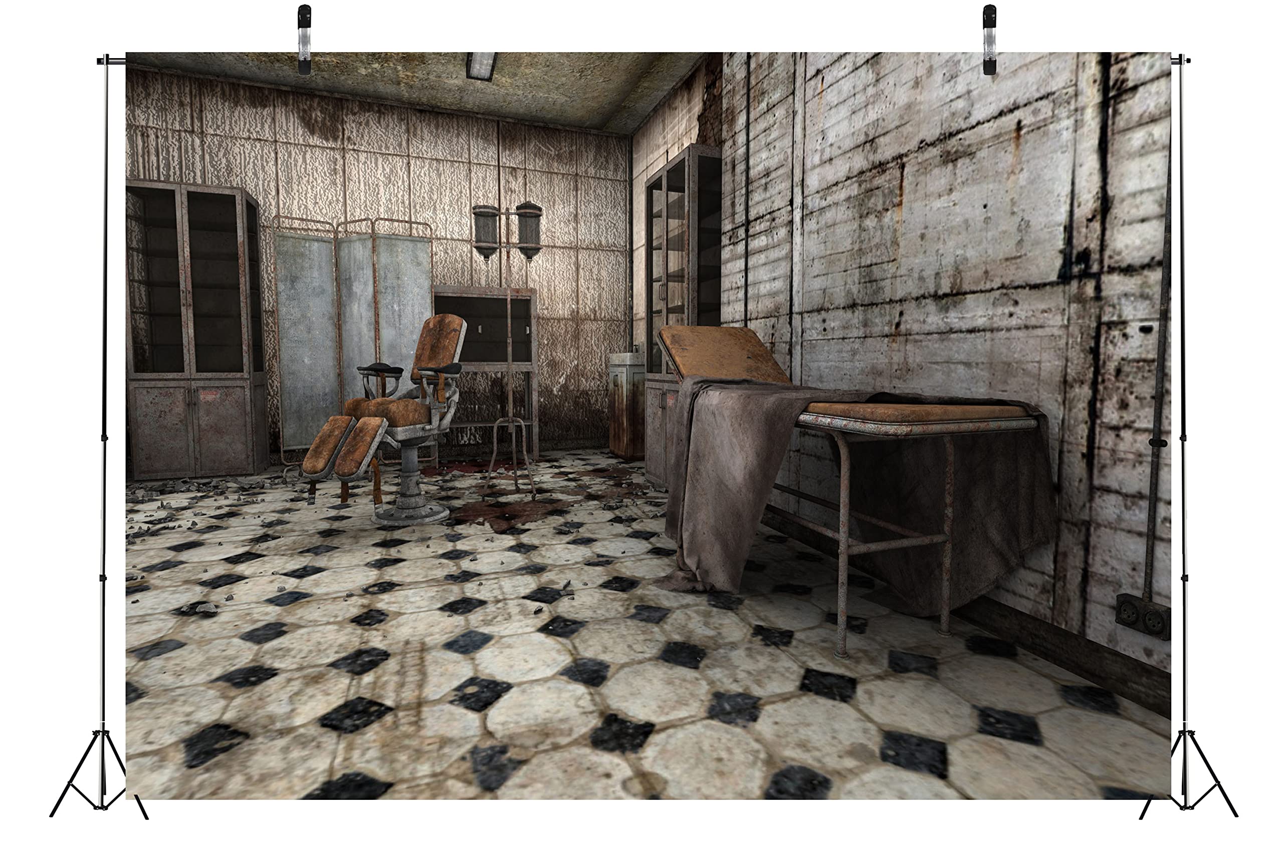 Blutiger Krankenhaus-Hintergrund Für Halloween – 2,4x1,8 M, Gruselig Mit Blutspritzern, Für Horror-Partys