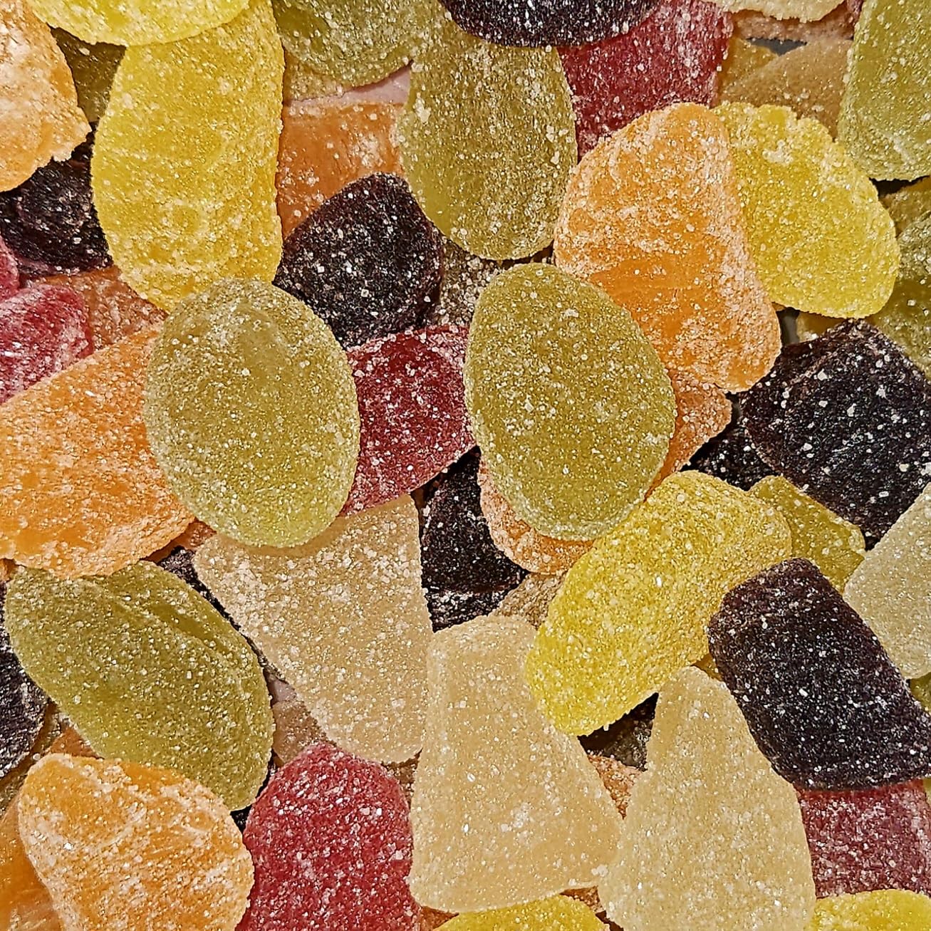 Taveners Retro Fruit Flavour Vegan Pick & Mix Sweets In Silver Foil Gift Pouch (Soft Fruit Jellies, 500g)