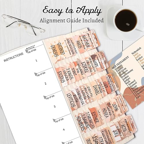 Miniatura 4 de Pestañas bíblicas bohemias para mujereshombresniños, 100 pestañas de la Biblia católica laminada, Antiguo y Nuevo Testamento, pestañas de índice