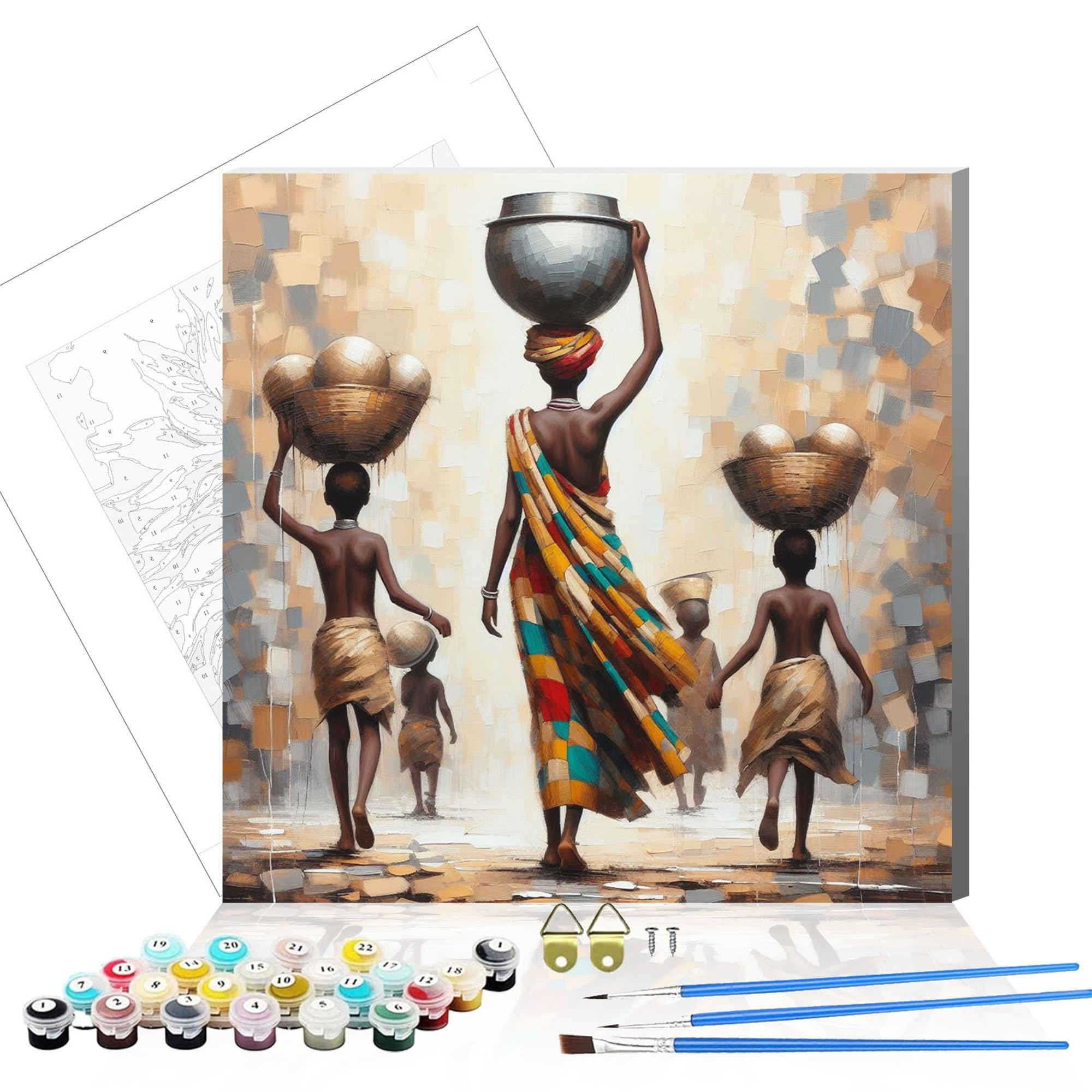 Huimanhe Back View Paint By Numbers Kit For Adults,Diy Easy Painting Kits On Canvas With Wooden Framed, Small Color By Numbers Acrylic,Adult Paint By Number For Gifts,Home Wall Decor (Back View)