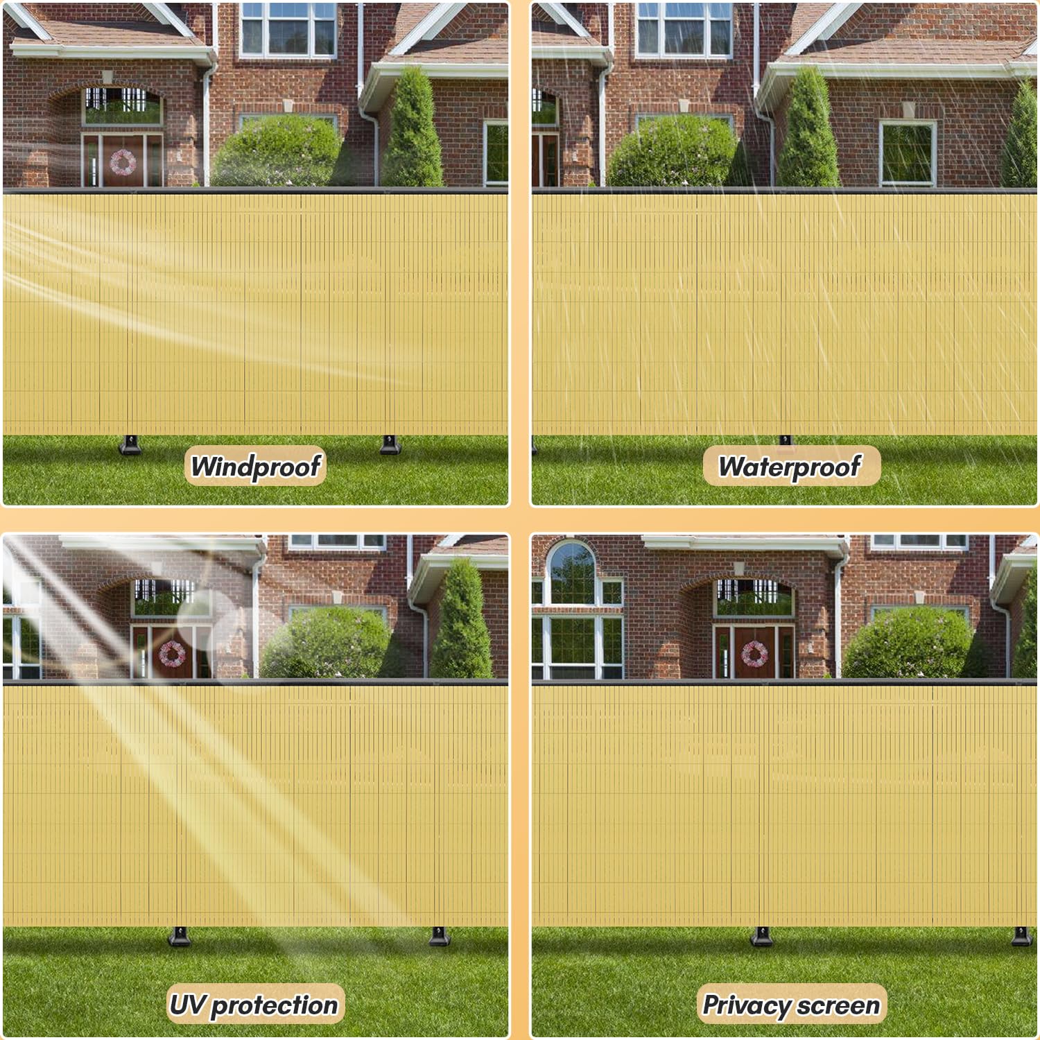 Canisse En PVC Vigevee 180x600 Cm Brise Vue Jardin - Renforcée 3 Poids, Résistante Intempéries