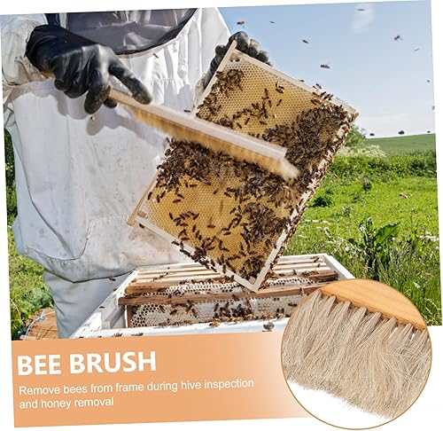 Miniatura 3 de SUPVOX Tres filas de cola de caballo Apicultores Cepillo para dispositivos capilares Cepillo de barrido Cepillo de pelo natural Herramienta de