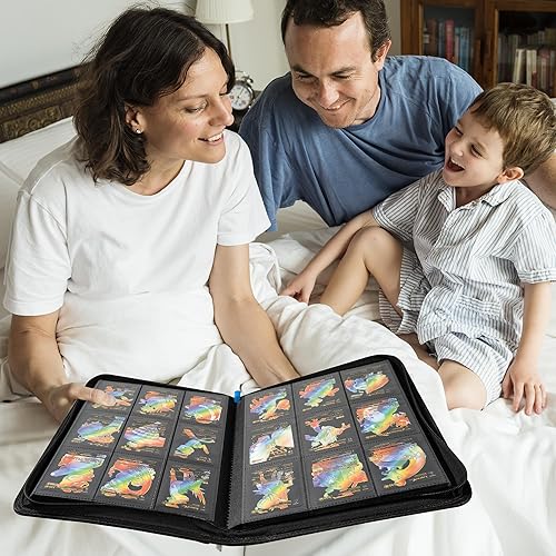 Miniatura 8 de Carpeta de tarjetas coleccionables con cremallera premium compatible con tarjetas de Pokémon y tarjetas deportivas, 9 bolsillos y 540 ranuras