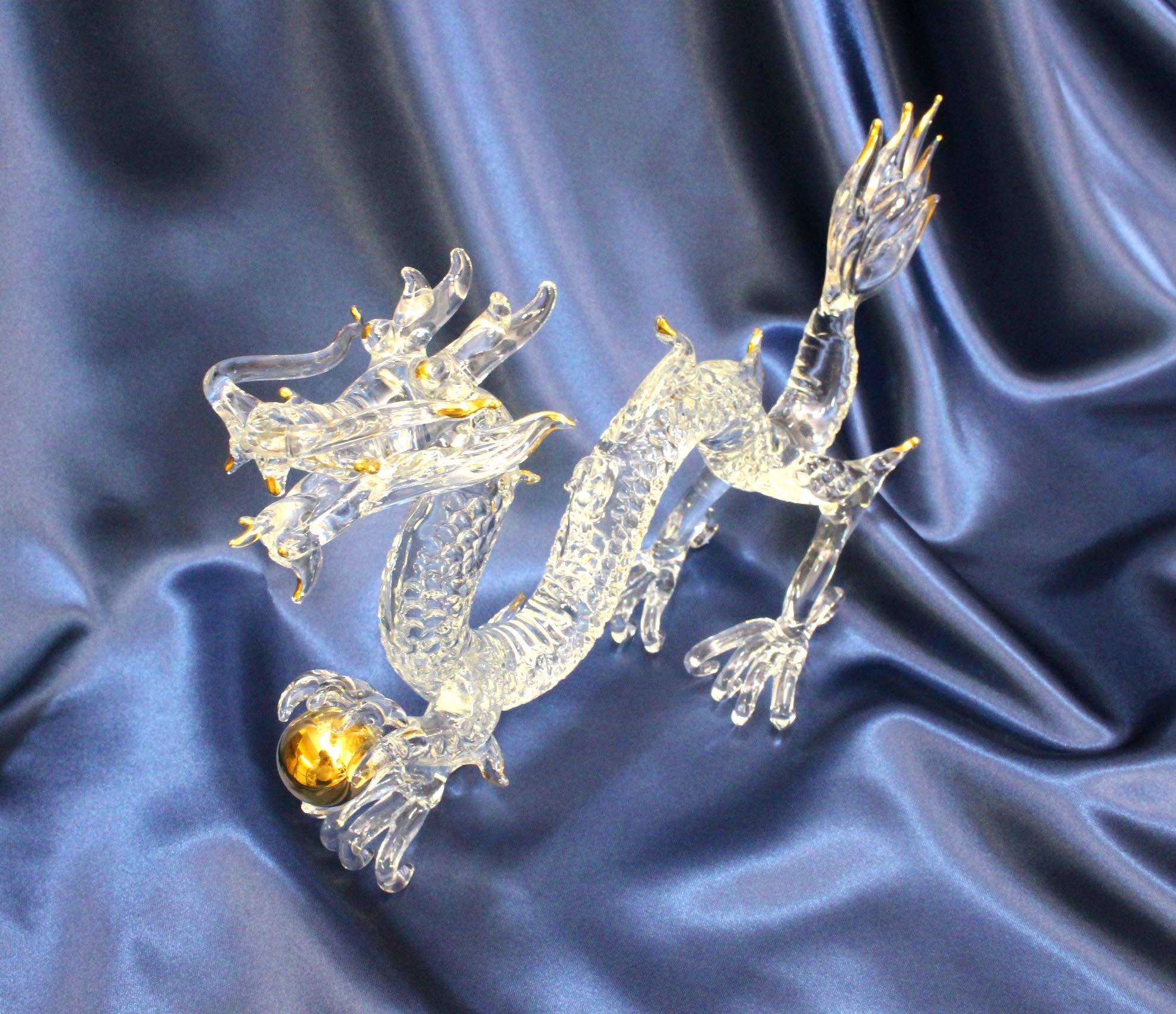 Amazon.co.jp: フォーカート 龍 クリア 龍全長:165mm 開運 金皇帝