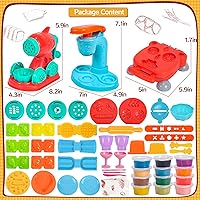 Vista 6 de 3 in 1 Color Dough Sets for Kids Ages 3-4-8, Dough Tools Accessories Kit, Ice Cream Playset Noodle Hamburger Maker, Pretend Play Kitchen Creations