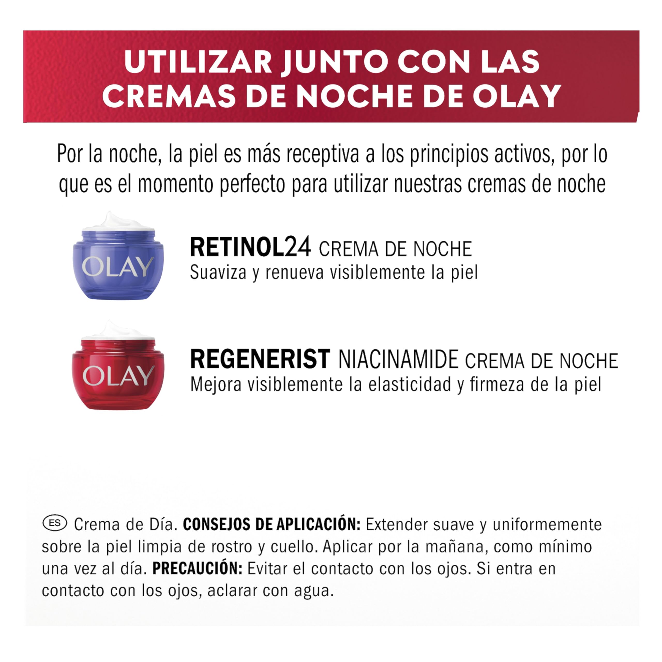 Olay Crema Facial de Día con Niacinamida. Hidratante Antiarrugas y Antiedad con Vitamina E, Niacinamida Antiedad y Glicerina. Regenera e Hidrata. Mejora los Signos del Envejecimiento. No Grasa. 50ml