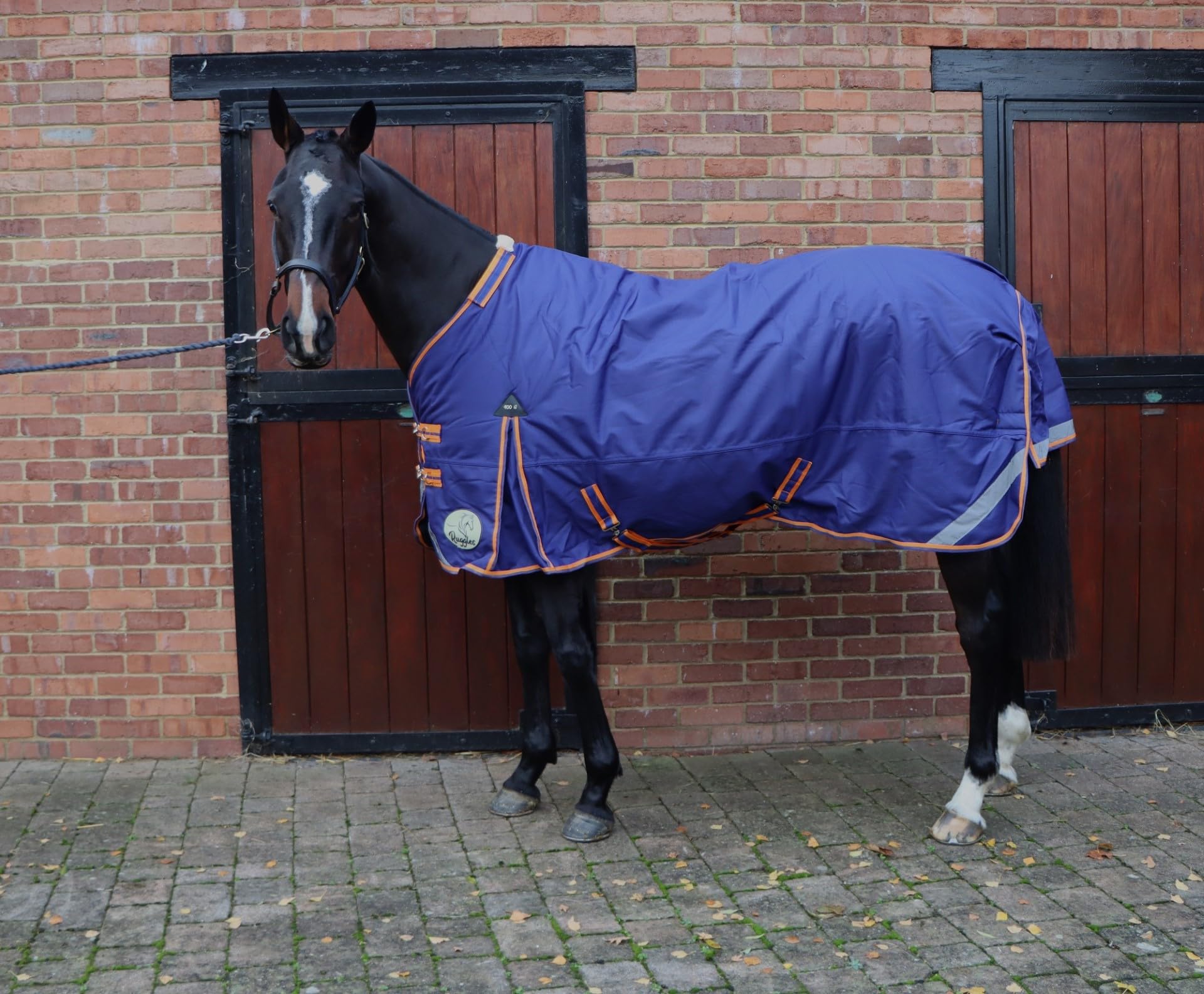 Ruggles 400g Heavyweight Turnout Rug for Horse and Pony | Waterproof Breathable 1200D Teflon Coated Outer Fabric | Warm and Cosy Rug for Winter Weather (Navy, 5' 6") — image 1
