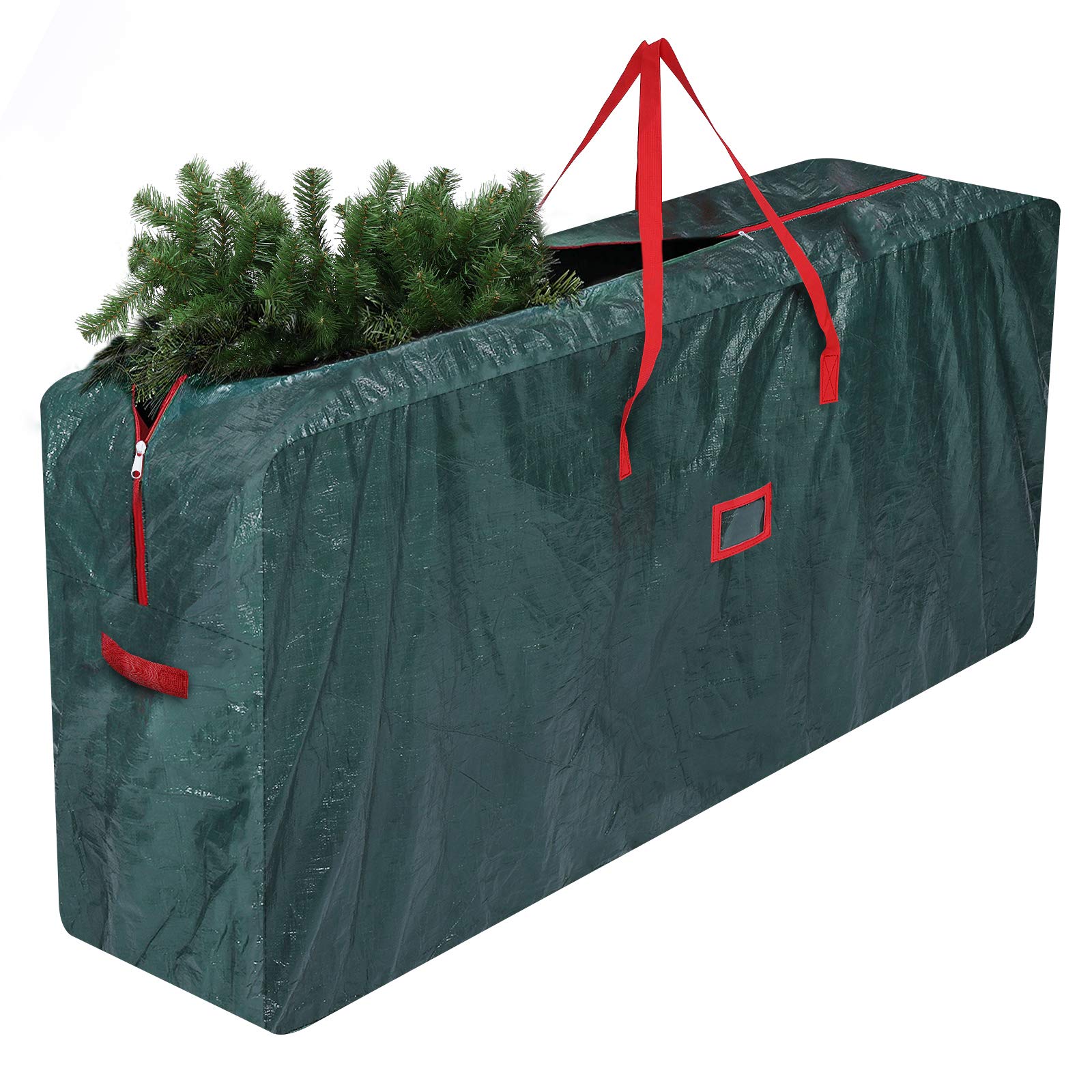 GARPROVM Borsa portaoggetti per albero di Natale, cuscino da giardino, con manici rinforzati e cerniere bidirezionali, grande borsa per albero di Natale smontato fino a 2,4 m (verde, 165 x 38 x 76 cm)