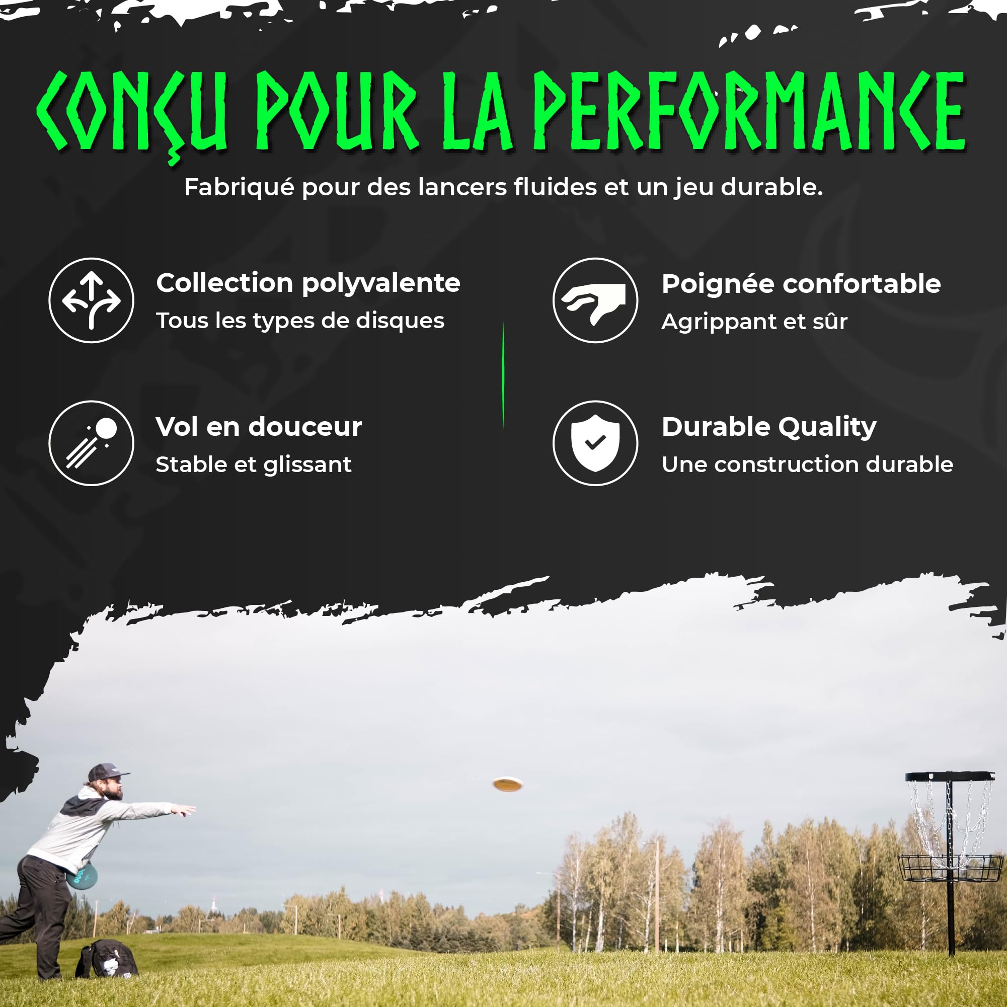 Viking Discs Ground Disc Golf Set - 8 Disques de Frisbee pour Toutes Les Distances, Approuvés par la PDGA - Putter, Mid-Range, Fairway Driver, Distance Driver