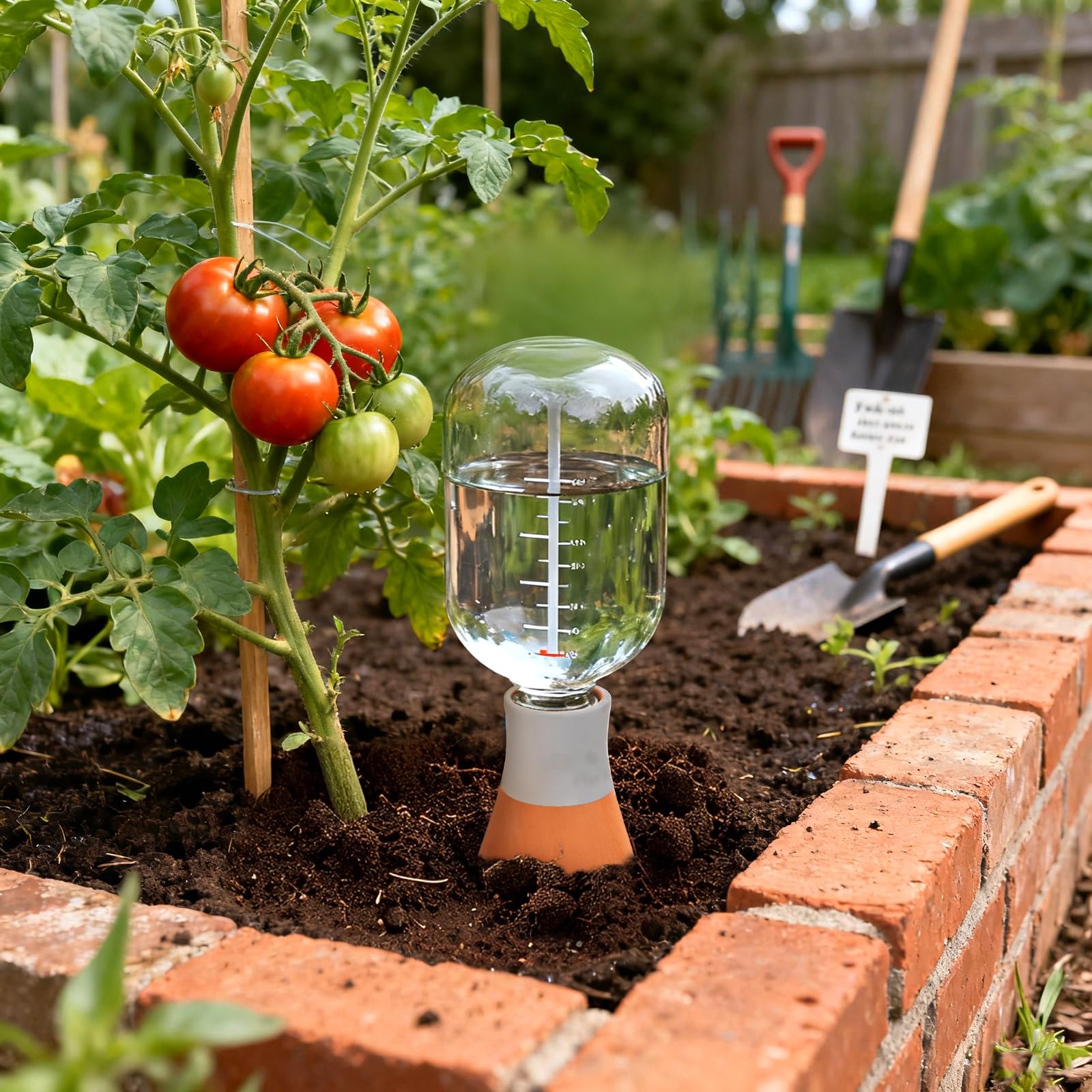 DEAYOU Lot de 4 globes d'arrosage automatique pour plantes en terre cuite avec couvercle, dispositif d'arrosage automatique pour intérieur et extérieur, plantes de vacances, facile à remplir