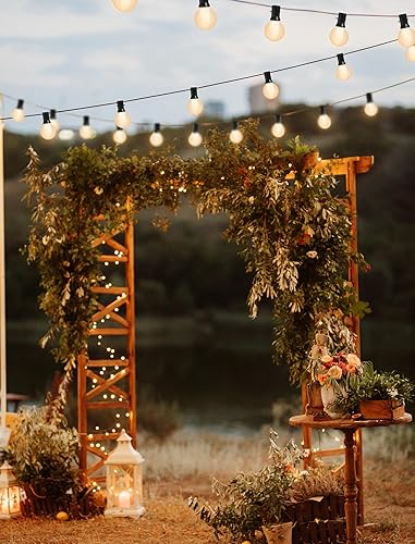 Miniatura 52 de Guirnalda de luces LED G40 de 25 pies para exteriores, tira de luces con 27 bombillas Edison inastillables (2 de repuesto), luces colgantes