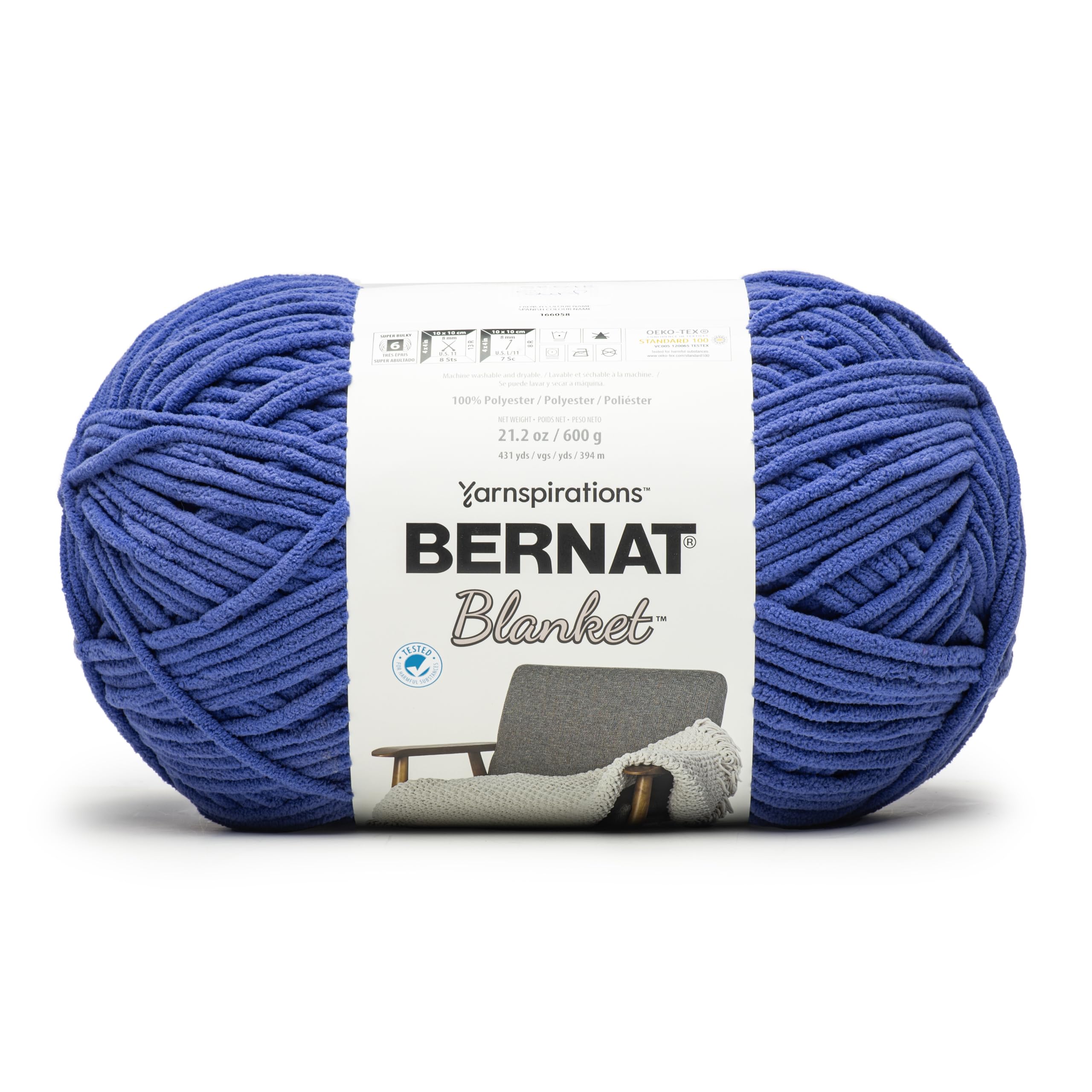 Amazon.com: Bernat Blanket 600G - 1 Pack of 431 Yards/21.2 oz Surf