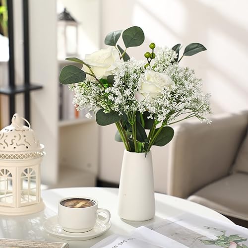 Miniatura 3 de Ysleen 48 piezas de flores artificiales de plástico para el aliento del bebé, gypsophila sintética, arreglo floral, arreglo para el aliento del