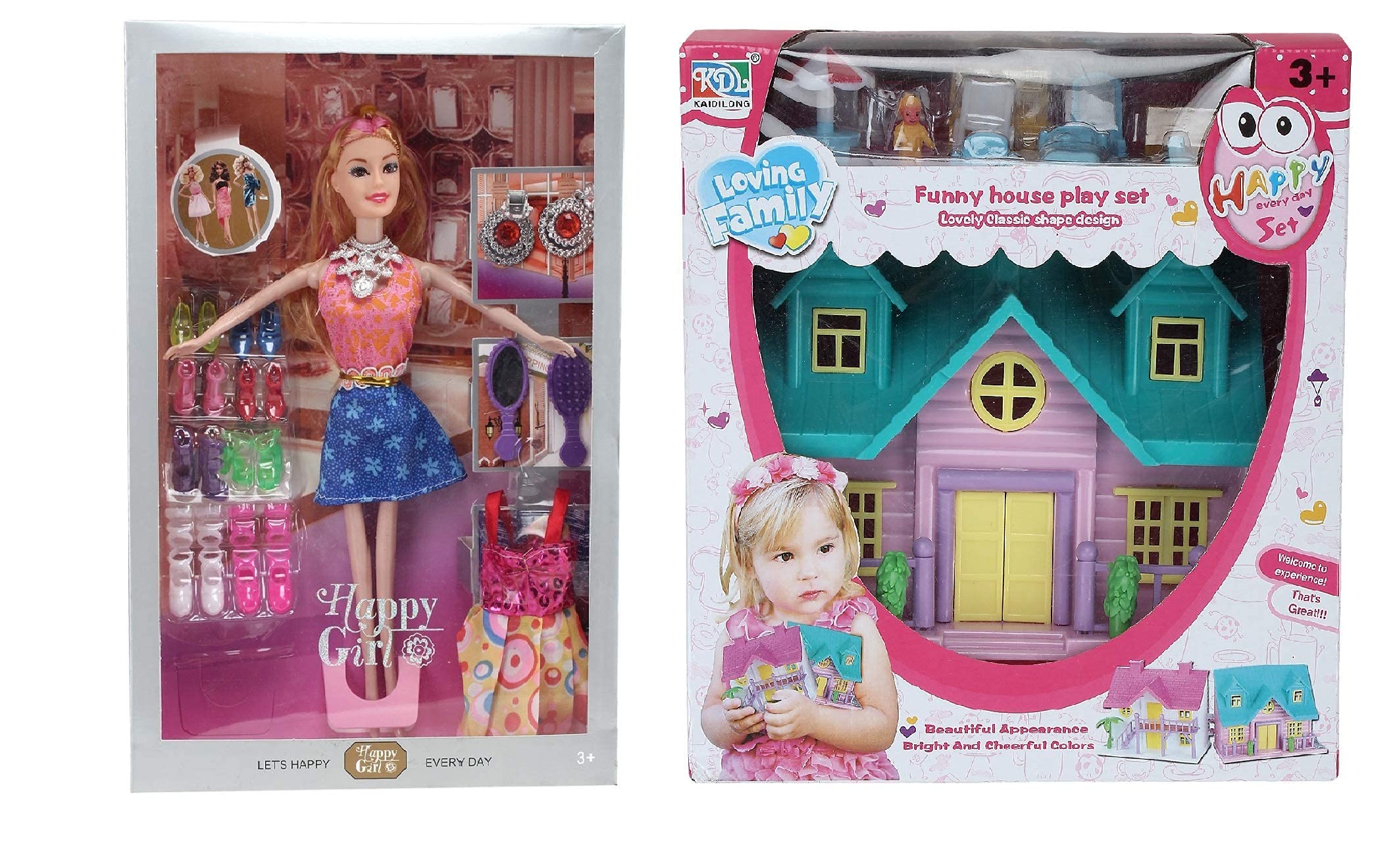 FLIPBOAT Doll House for Girls / Doll Set with Pink Slippers Doll , 10 Sets of Fashion Accessories, Dress,earings + a Cute Doll House with Doll Free (B09C61P6J9) Amazon Price History, Amazon Price Tracker