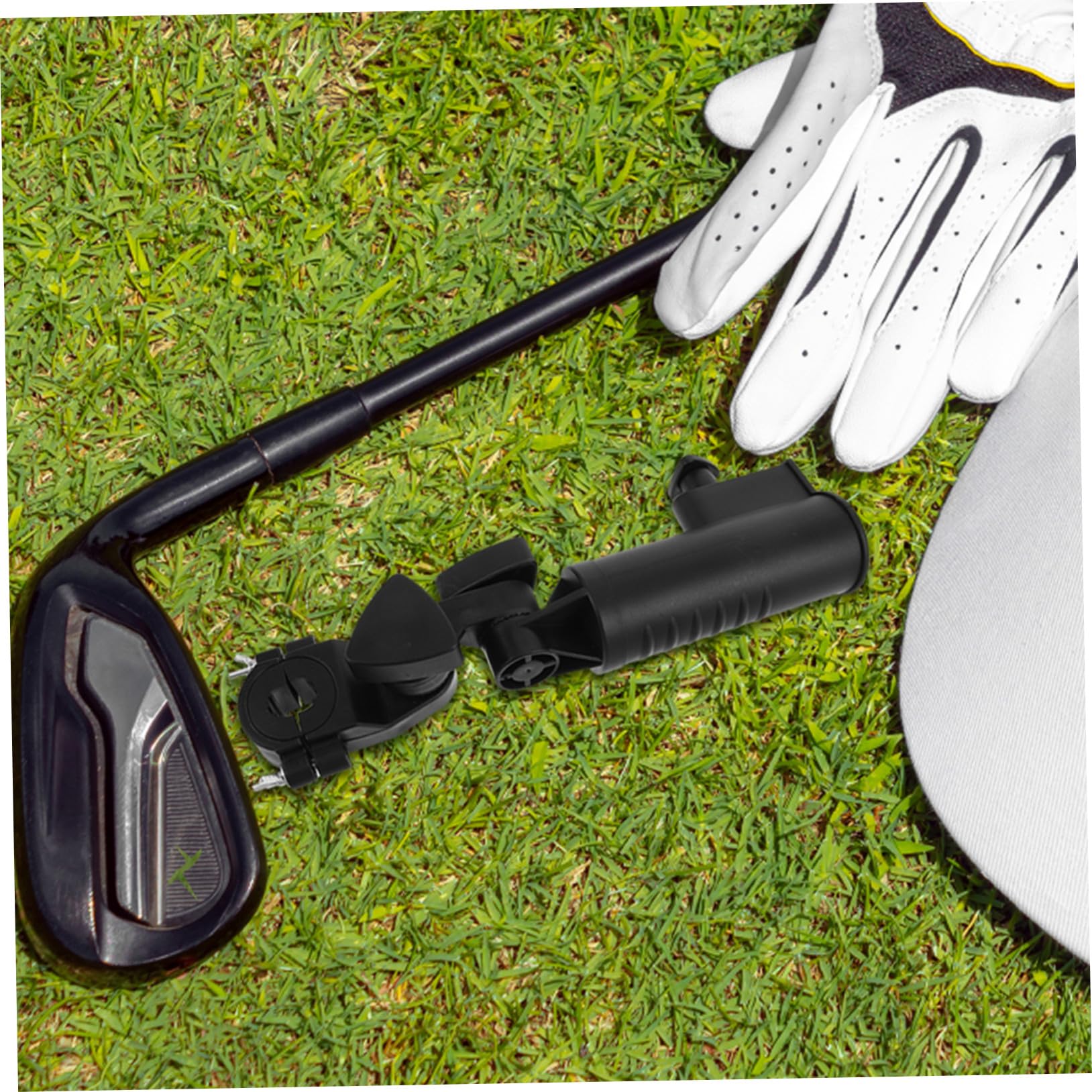 Golf Schirmhalter für Trolleys, 2 Stück Schwarz aus Kunststoff | Stabile Sichere Befestigung, Universell Passend, für Einsatz dem Platz