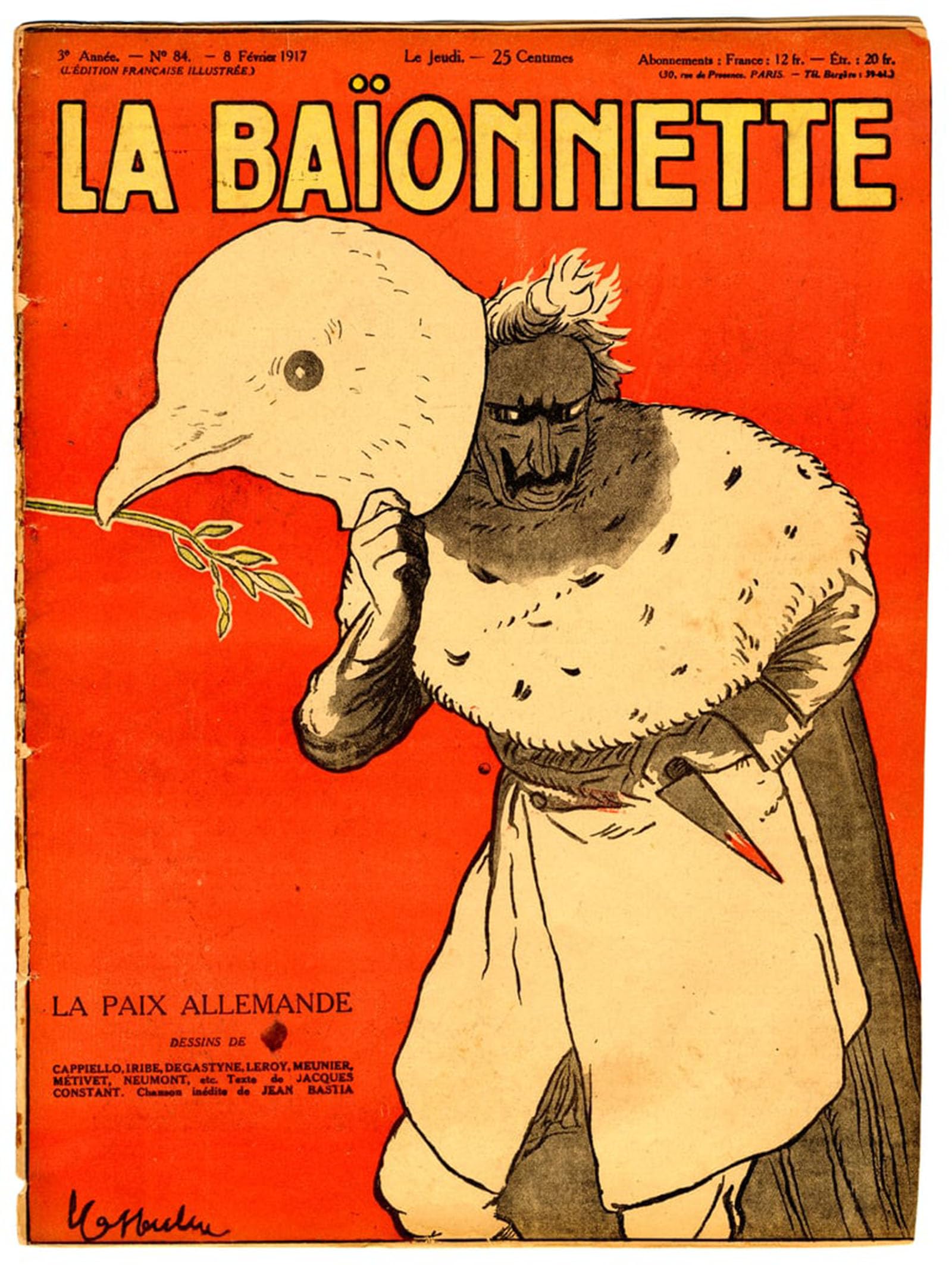 POSTERIIk Famous Modern Artwork Art Mural Cover La Baionnette Satirical in Colors by Leonetto Cappiello Oil Paintings Pictures for Home Decor 60x90cm