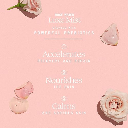 Miniatura 4 de Aleavia Spray orgánico de agua de rosas para la cara, totalmente natural, hidratante y tóner facial, fórmula prebiótica nutritiva y