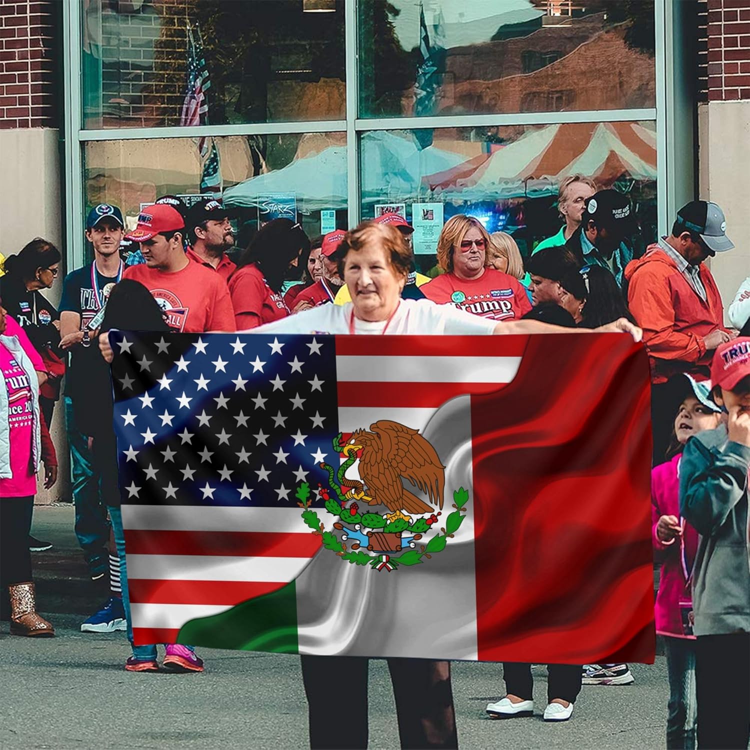 Mexican American Flag Usa México Mexico America Flags 3x5 Ft Double-Sided Printed Indoor/Outdoor Polyester Decoration Banner Brass Grommets 3x5 Foot National Flags For Outside - Image 5