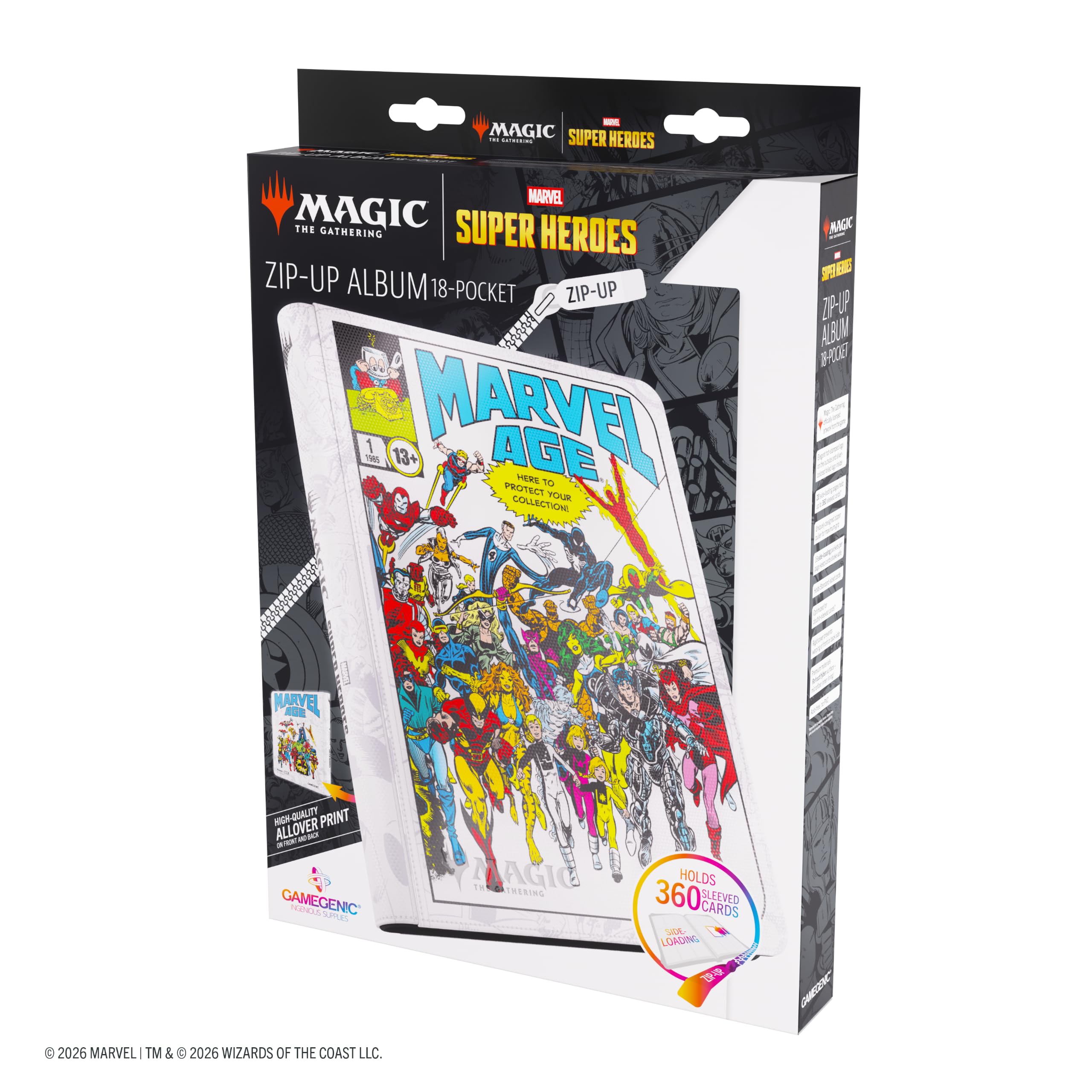 Gamegenic | Magic: The Gathering | Marvel Super Heroes Zip-Up Album 18-Pocket - Marvel Age
