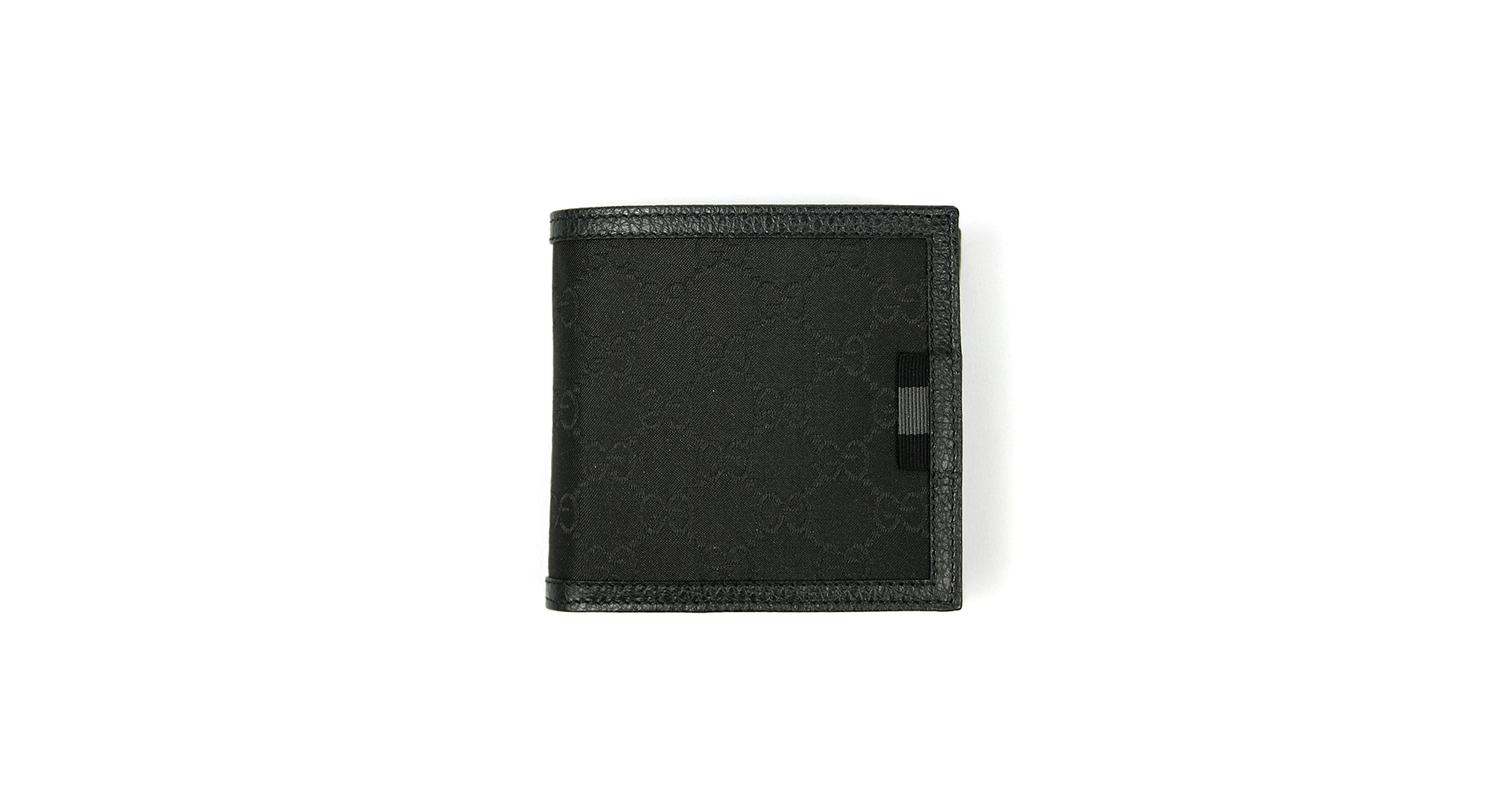 GUCCI GGキャンバス　折りたたみ財布　ブラック GGキャンバス グッチ財布 GUCCI 二つ折り財布 メンズ GGナイロン