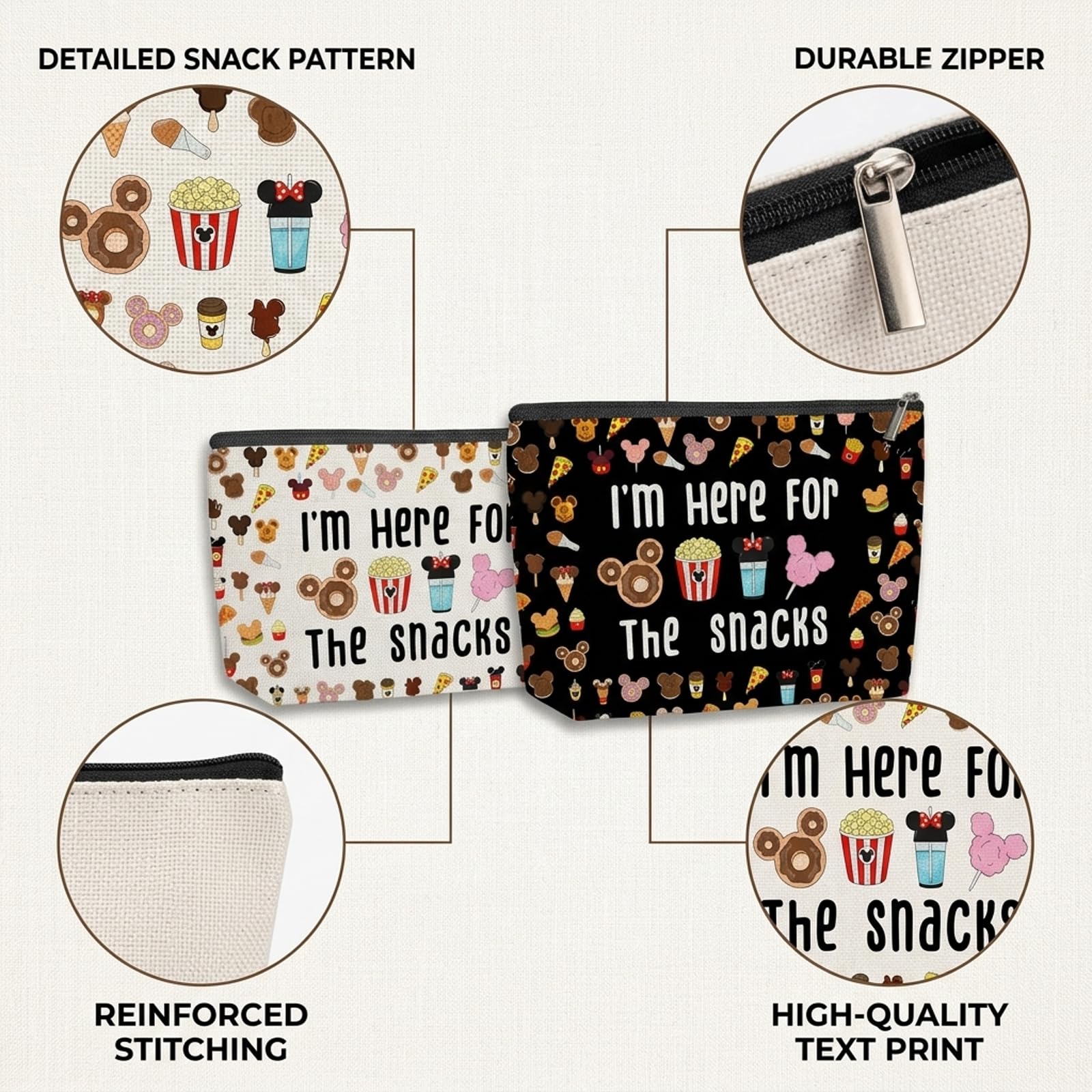 Snack Bag, Emergency Snacks Bag for Travel, Small Snack Bags with Compact Dimensions 25 Cm by 17 Cm, Ideal for On-the-Go Snacking and Daily Use — view 3