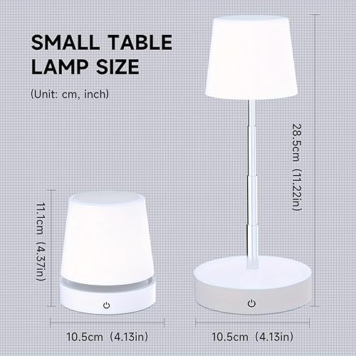 Miniatura 4 de Lámpara de mesa LED regulable con control táctil, recargable por USB, luz nocturna regulable con brazo extensible para ambiente de dormitorio,