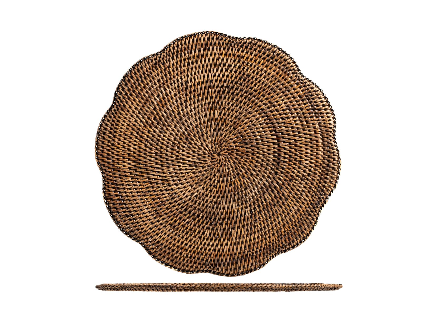 H&h Round Rattan Placemat 38 cm