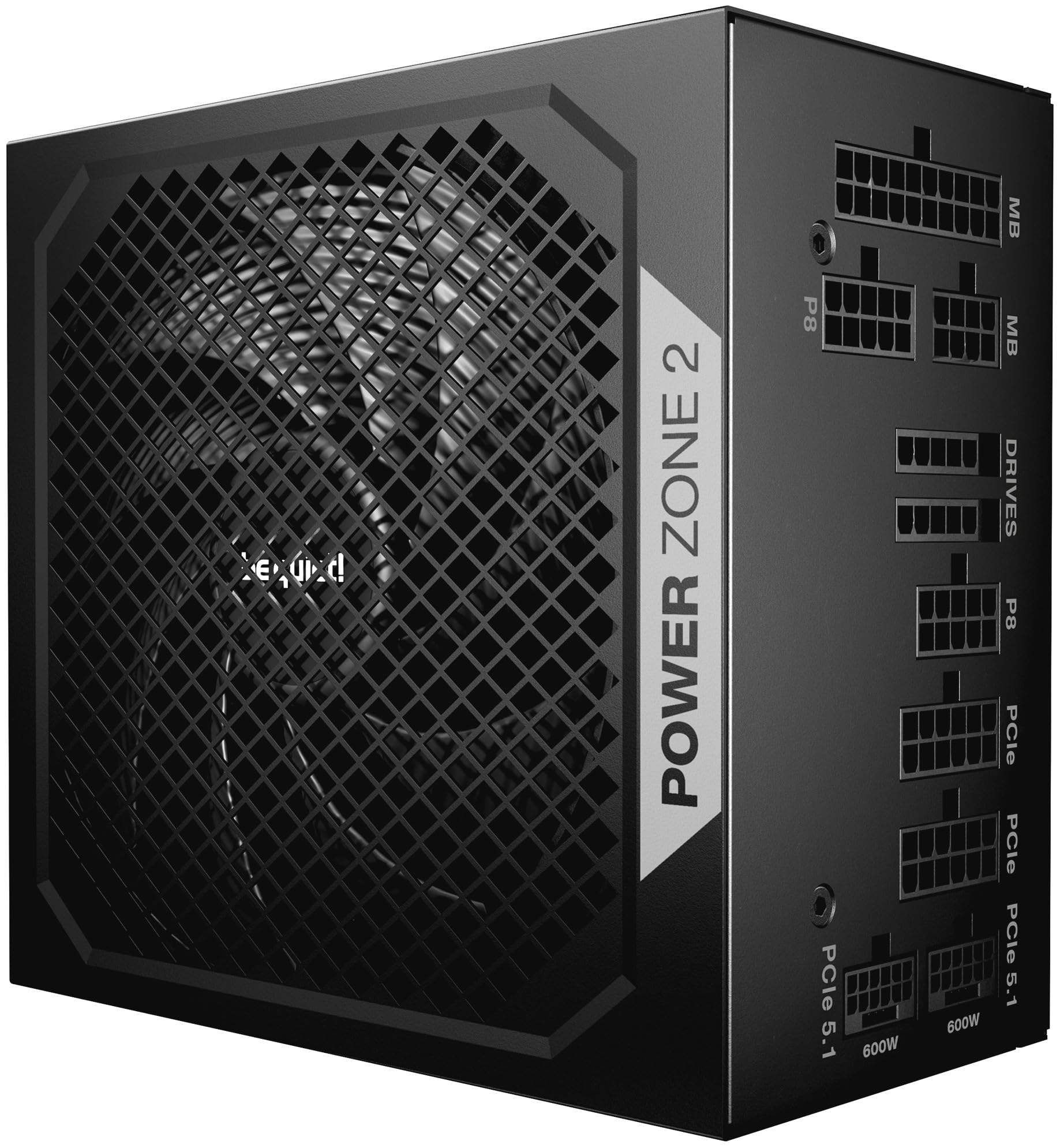 be quiet! Power Zone 2 1200W Netzteil, 80 Plus Platinum und Cybenetics Platinum Zertifizierung, semi-Passive Kühlung, Pure Wings 3 140mm Lüfter, 90° abgewinkelter 12V-2x6-Anschluss, PCIe 5.1/ATX 3.1