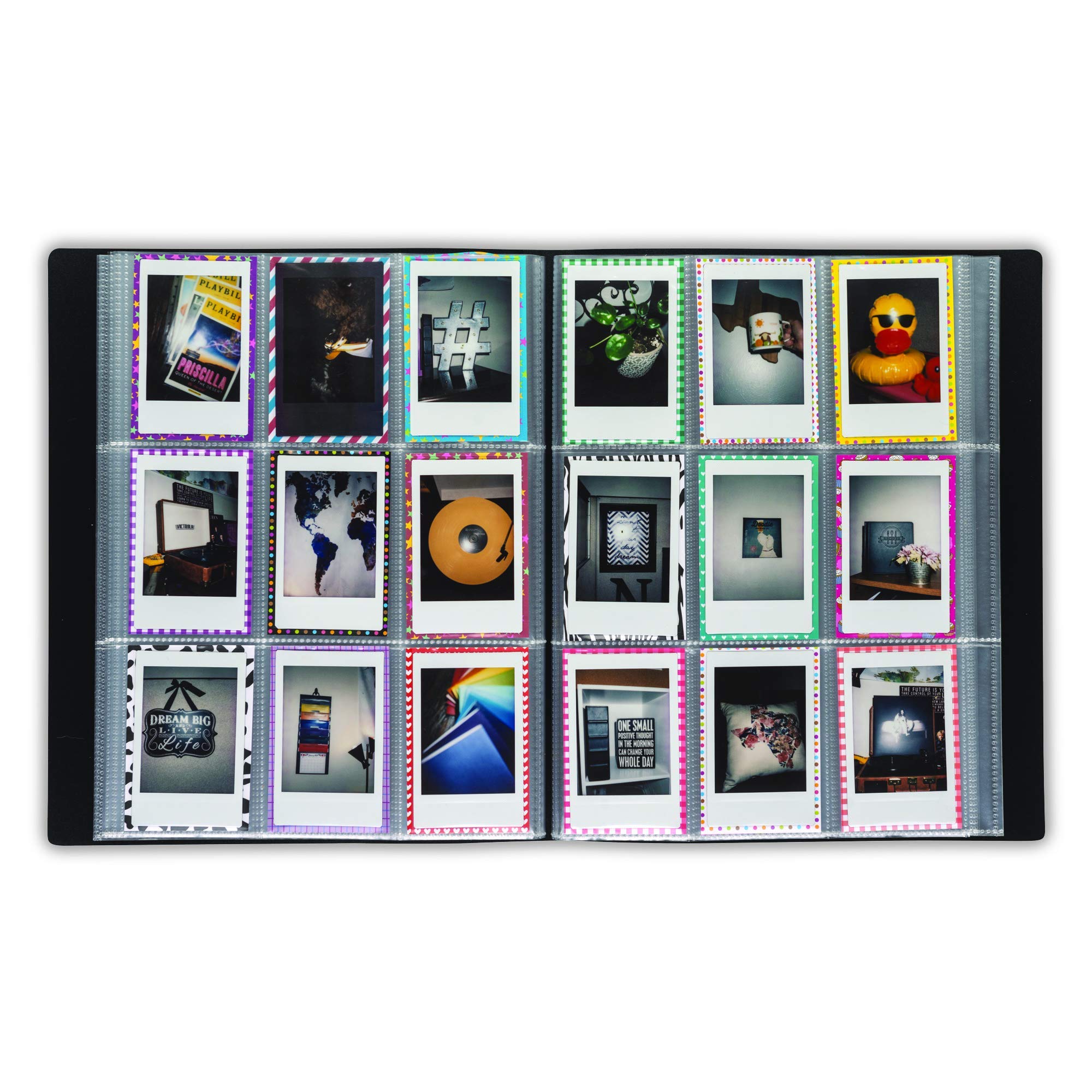 Samsill 9 Pocket Trading Card Pages Booklet, 288 Clear Pockets with a Customizable Cover and Spine, Black