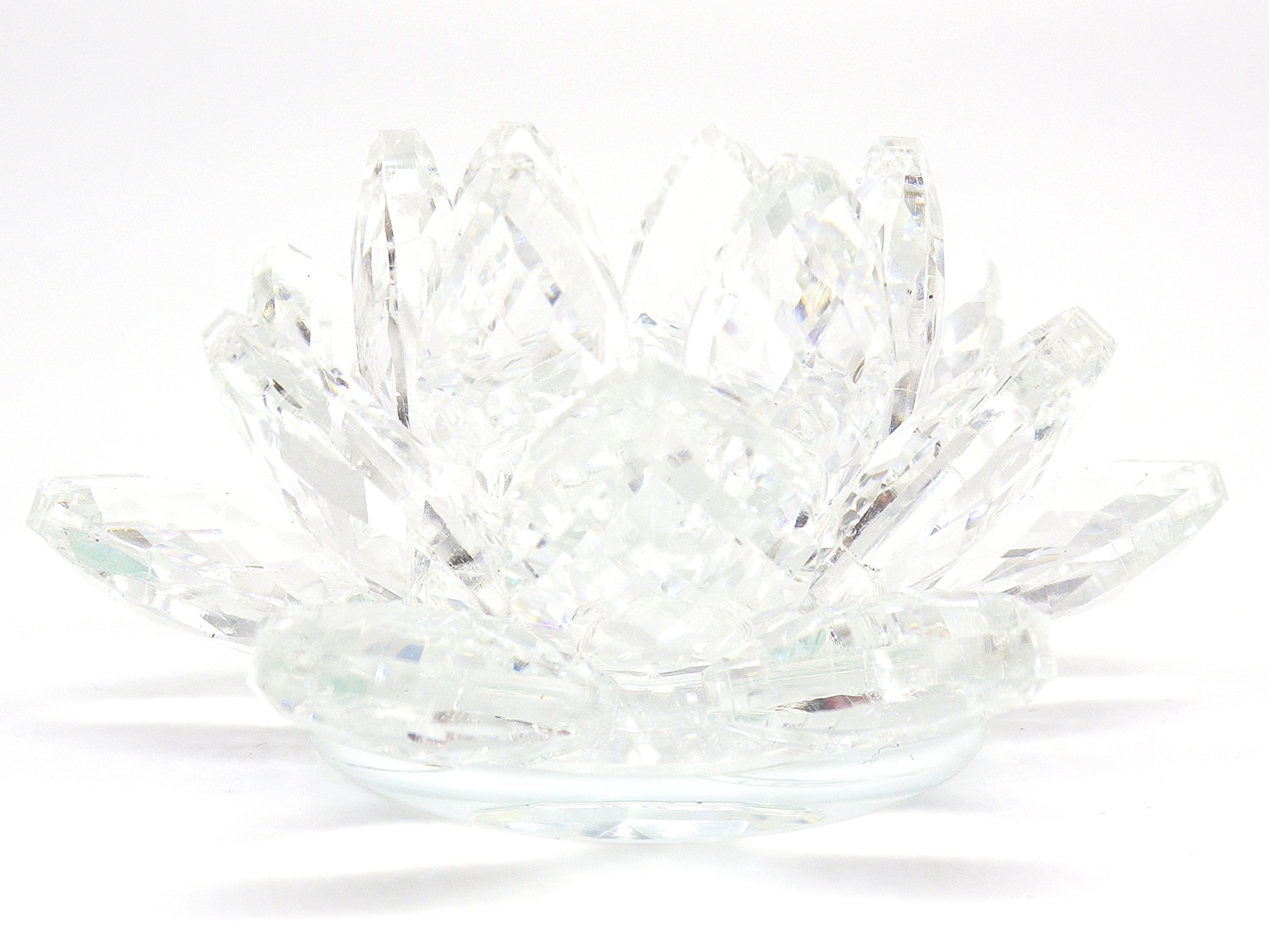 Amazon.co.jp: [KKD] クリスタル ガラス 置物 カラフル 蓮の花