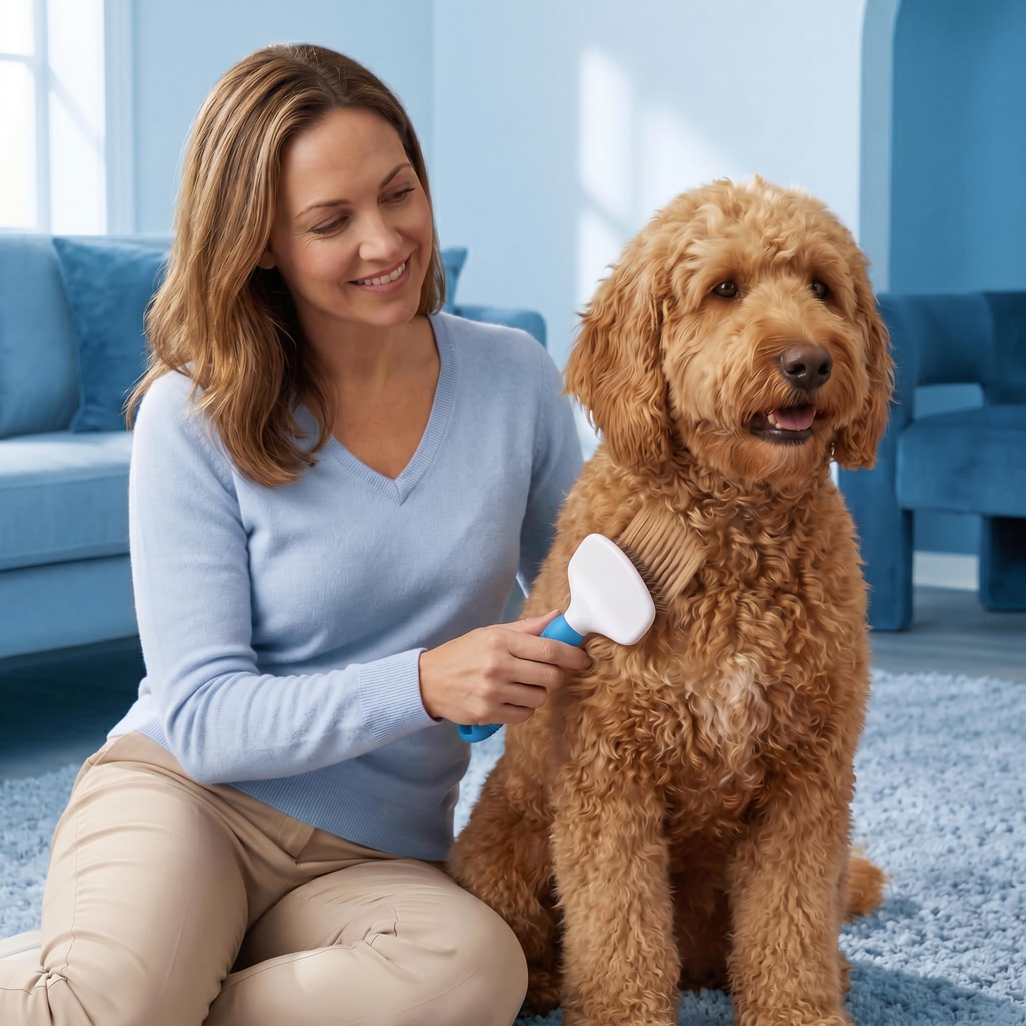 Poodle Pet - Cepillo para perros, gatos, conejos, cepillo para perros para pelo mate/suelto, pelaje, nudo, cepillo para garabatos para perros, pelo corto y largo, cepillo para perros para el aseo de