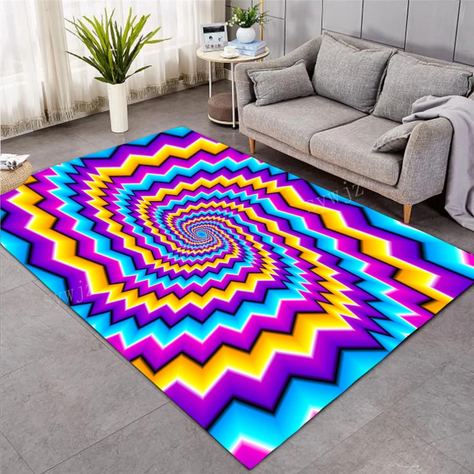 Tapis flanelle imprimé 3D abstrait et doux au toucher 200x300