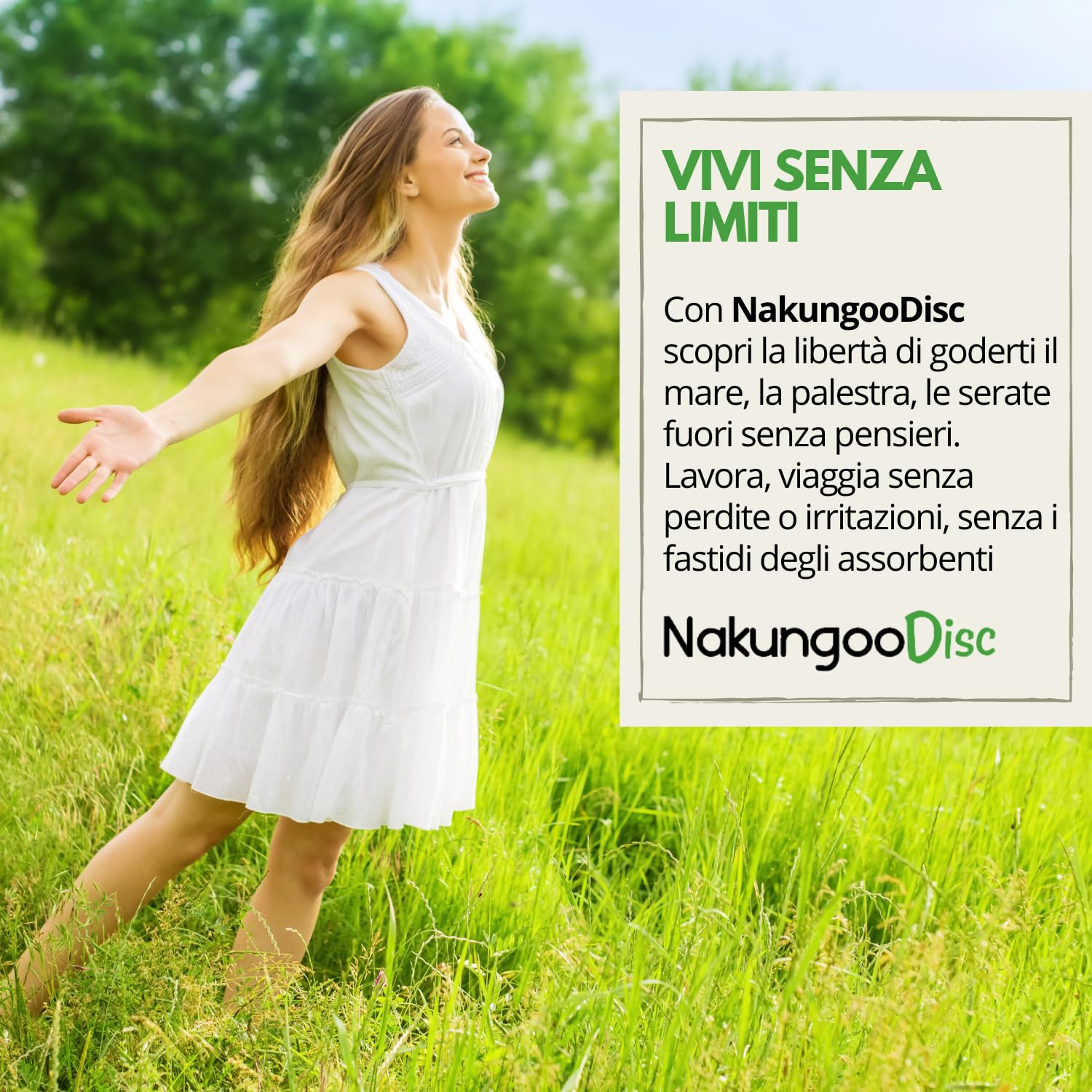 Nakungoo Disc Disco Mestruale Morbido 100% Silicone Medicale Certificato, Riutilizzabile, per Rapporti Sessuali | Kit 2 Misure (S e L) per Flusso Abbondante e Leggero con Sterilizzatore ed Accessori